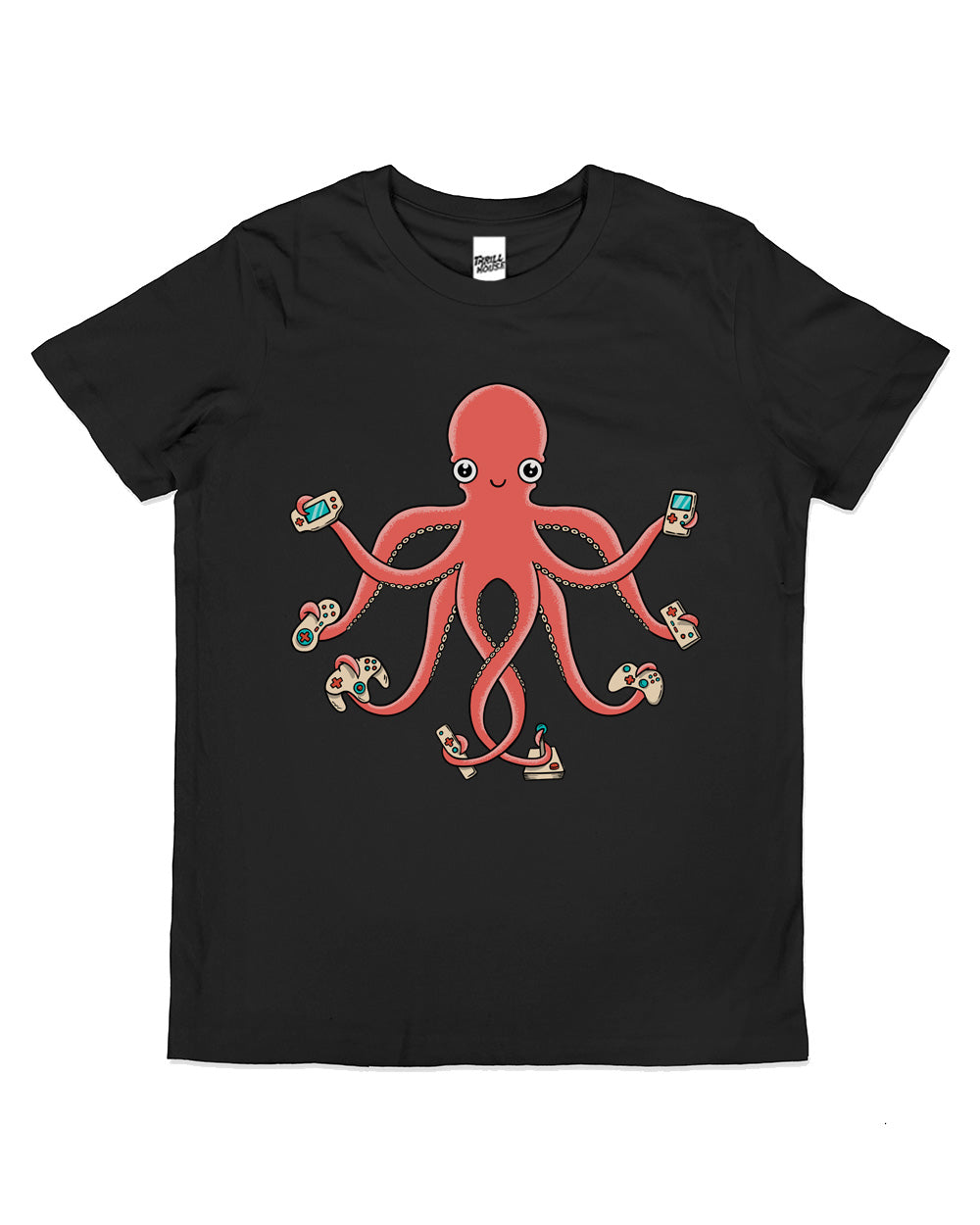 Gamer Octopus Kids Video Game Funny Cute Cool Cotton Novelty T-Shirt