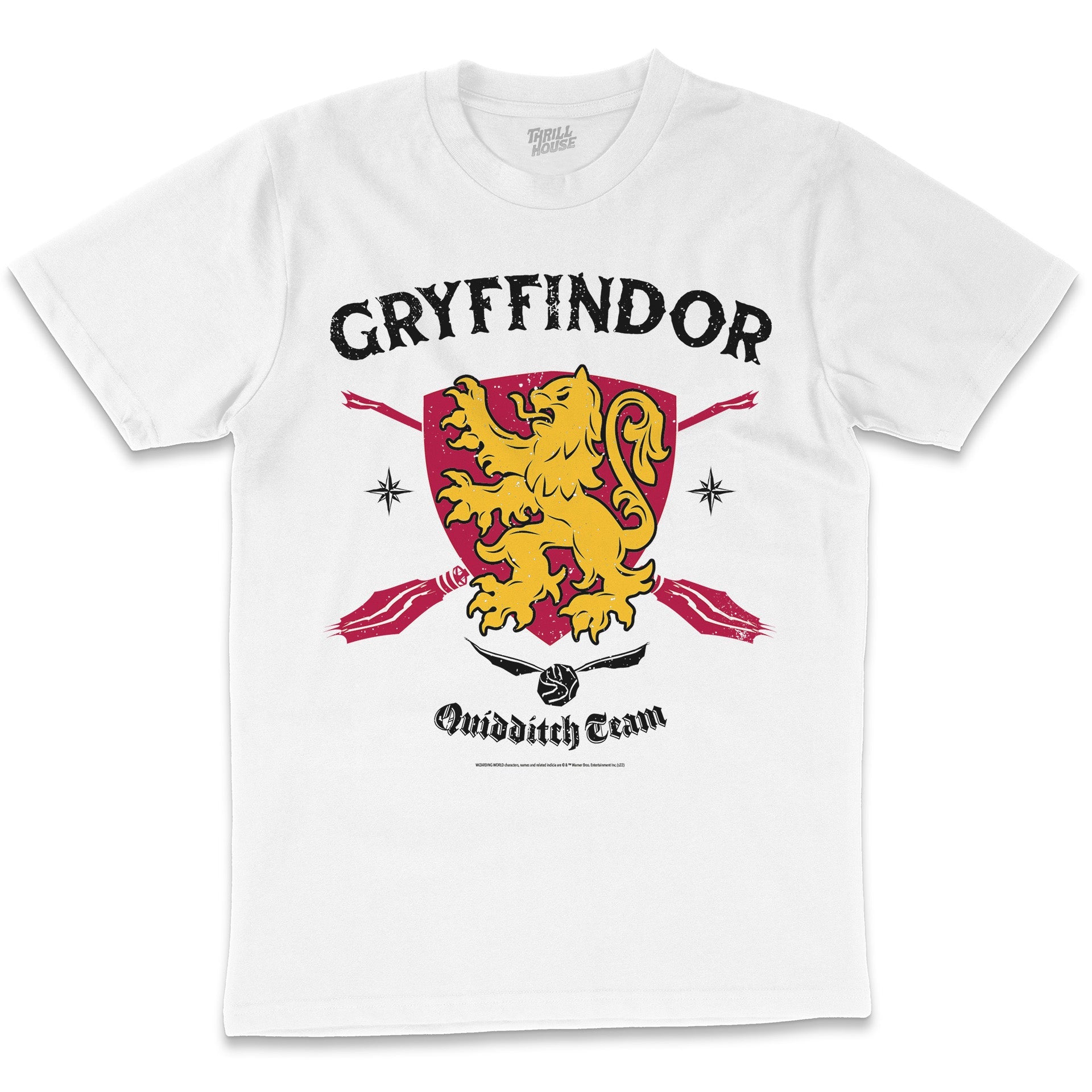 Harry Potter Gryffindor Quidditch Team Hogwarts Witchcraft Wizardry School Officially Licensed Cotton T-Shirt