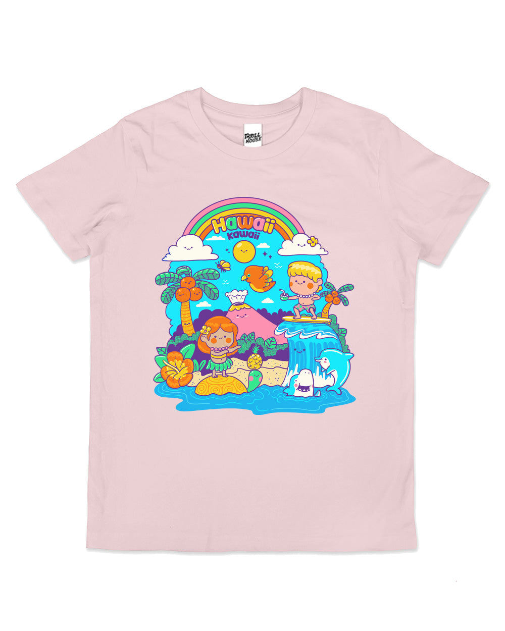 Hawaii Kawaii Kids Hula Tropical Beach Summer Island Funny Cute Cool Cotton Novelty T-Shirt