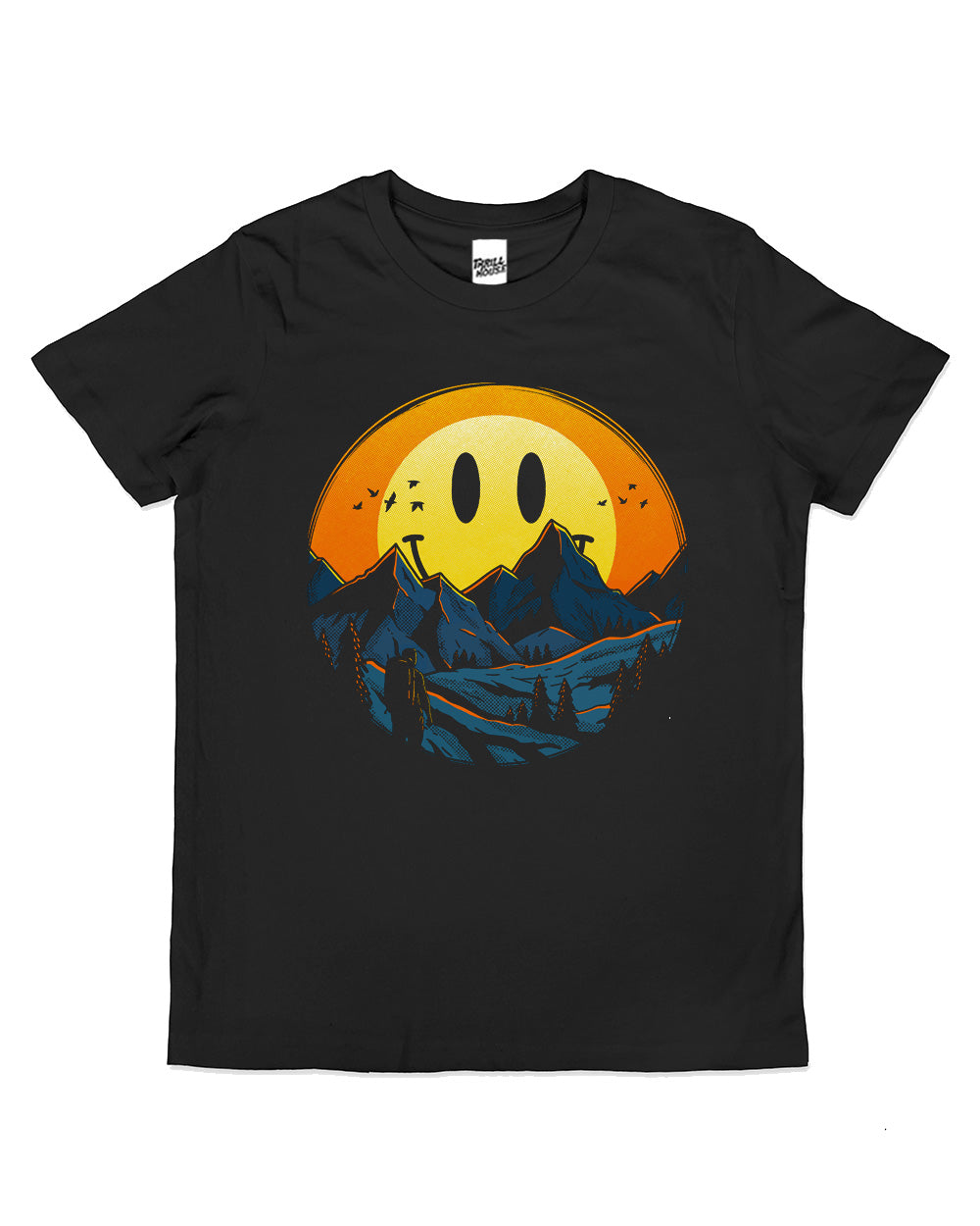 Here Comes The Sun Kids Nature Smile Mountain Hiking Sunrise Trees Cool Cotton Novelty T-Shirt