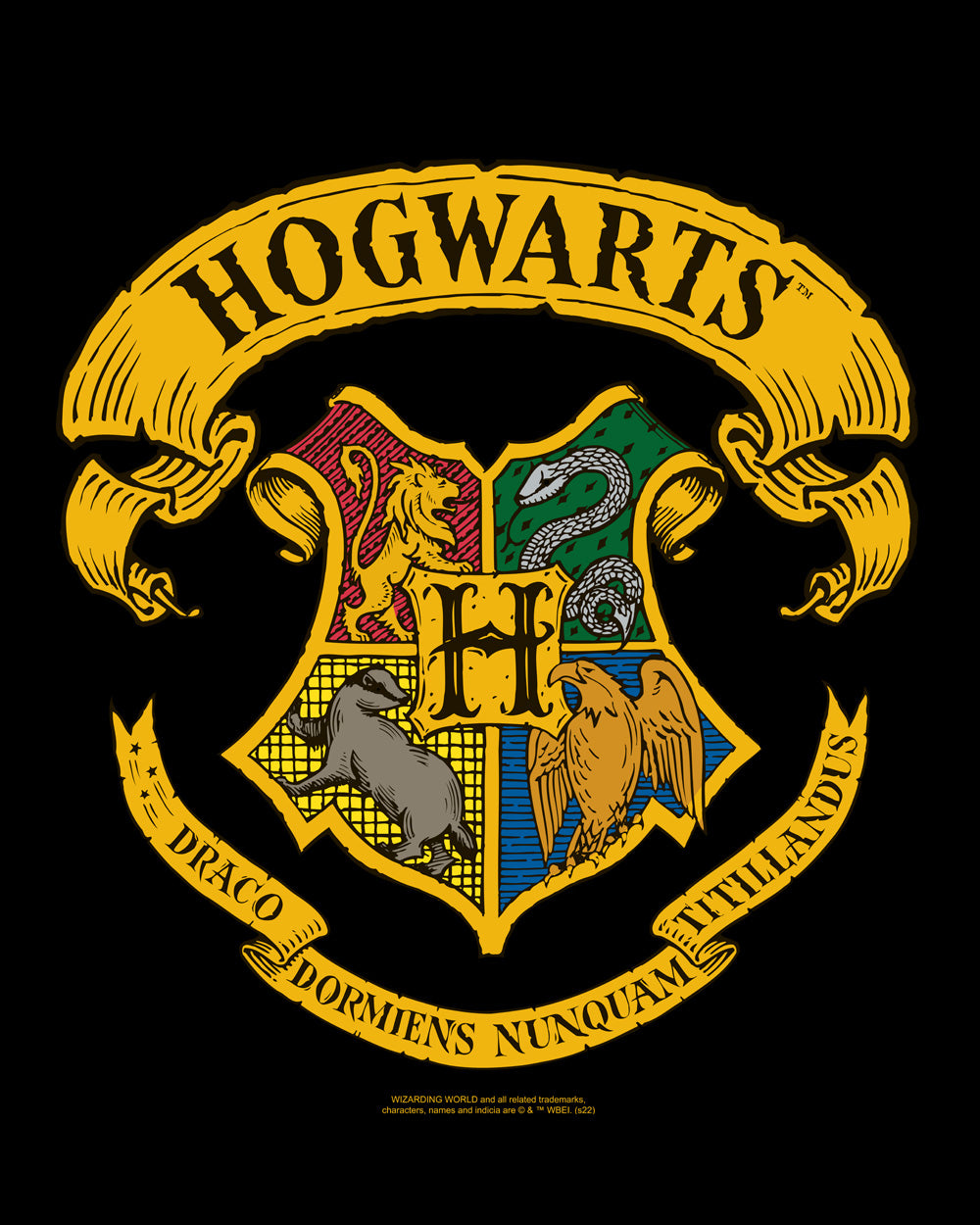 Harry Potter Hogwarts Crest Witchcraft Wizardry School Officially Licensed Cotton T-Shirt