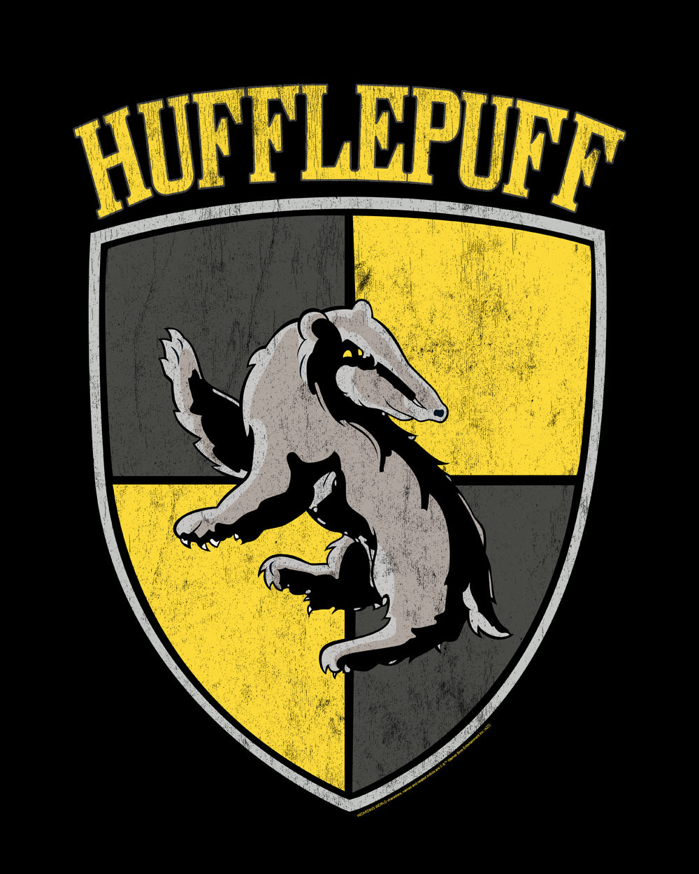 Harry Potter Hufflepuff Crest Hogwarts Witchcraft Wizardry School Officially Licensed Cotton T-Shirt