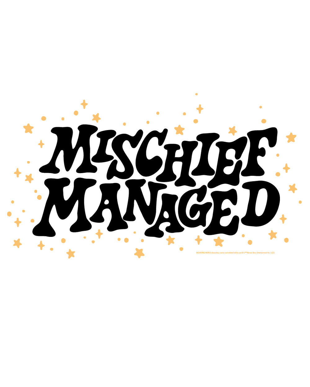 Harry Potter Mischief Managed Slogan Hogwarts Witchcraft Wizardry School Officially Licensed Cotton T-Shirt