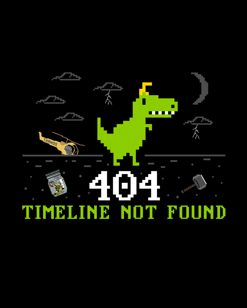Offline Timeline Funny Dinosaur 404 Error Computer Geek Nerd Cotton T-Shirt