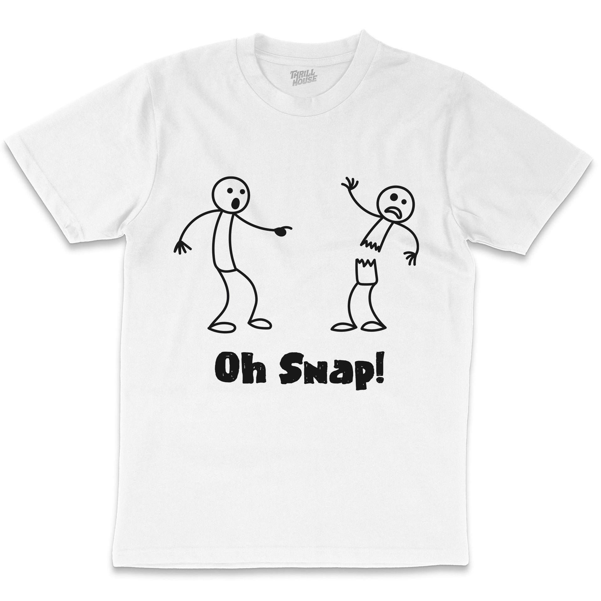 Oh Snap Funny Stick Figure Slogan Saying Cotton T-Shirt