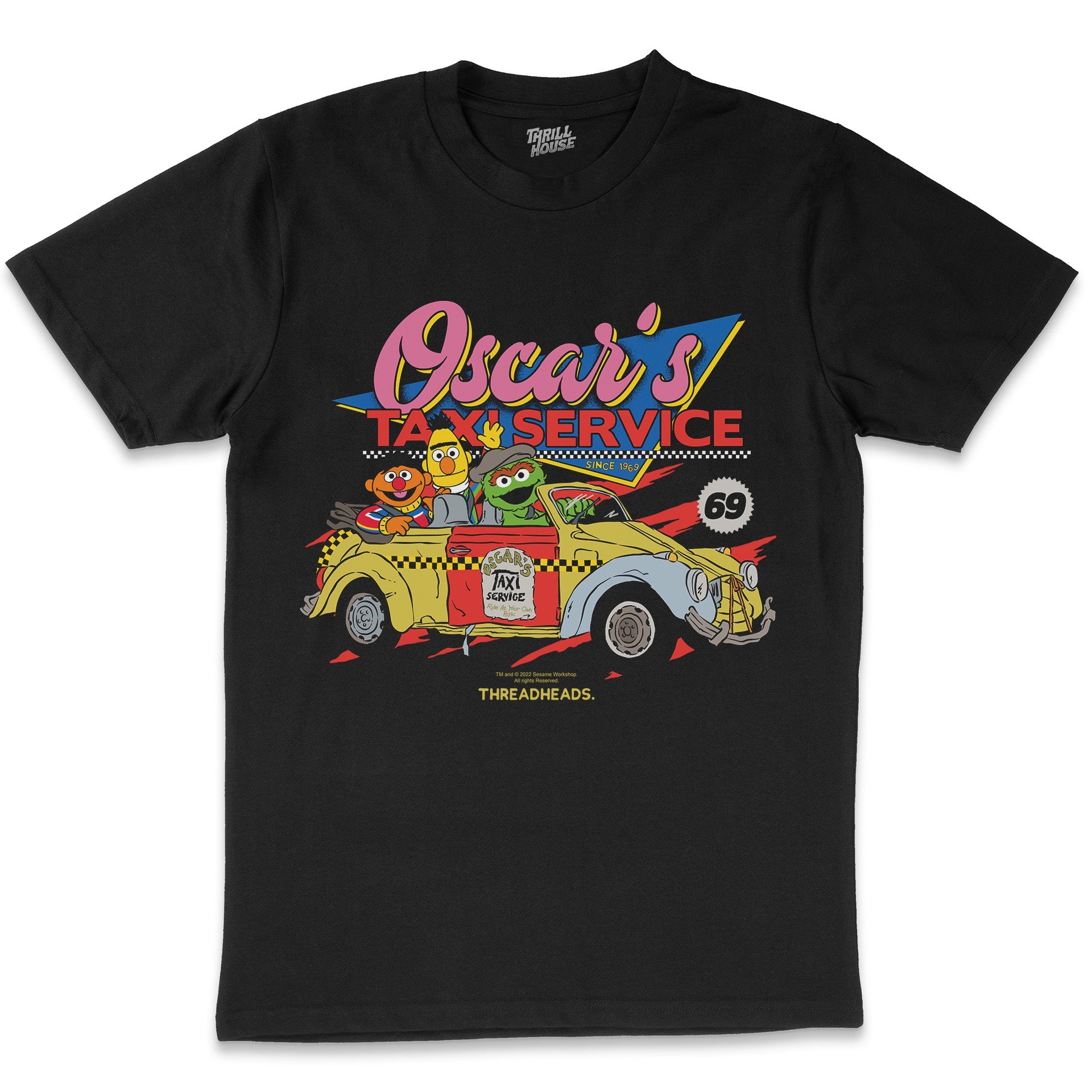 Sesame Street Oscar's Taxi Service Classic Retro Vintage Educational Puppet TV Program Officially Licensed T-Shirt