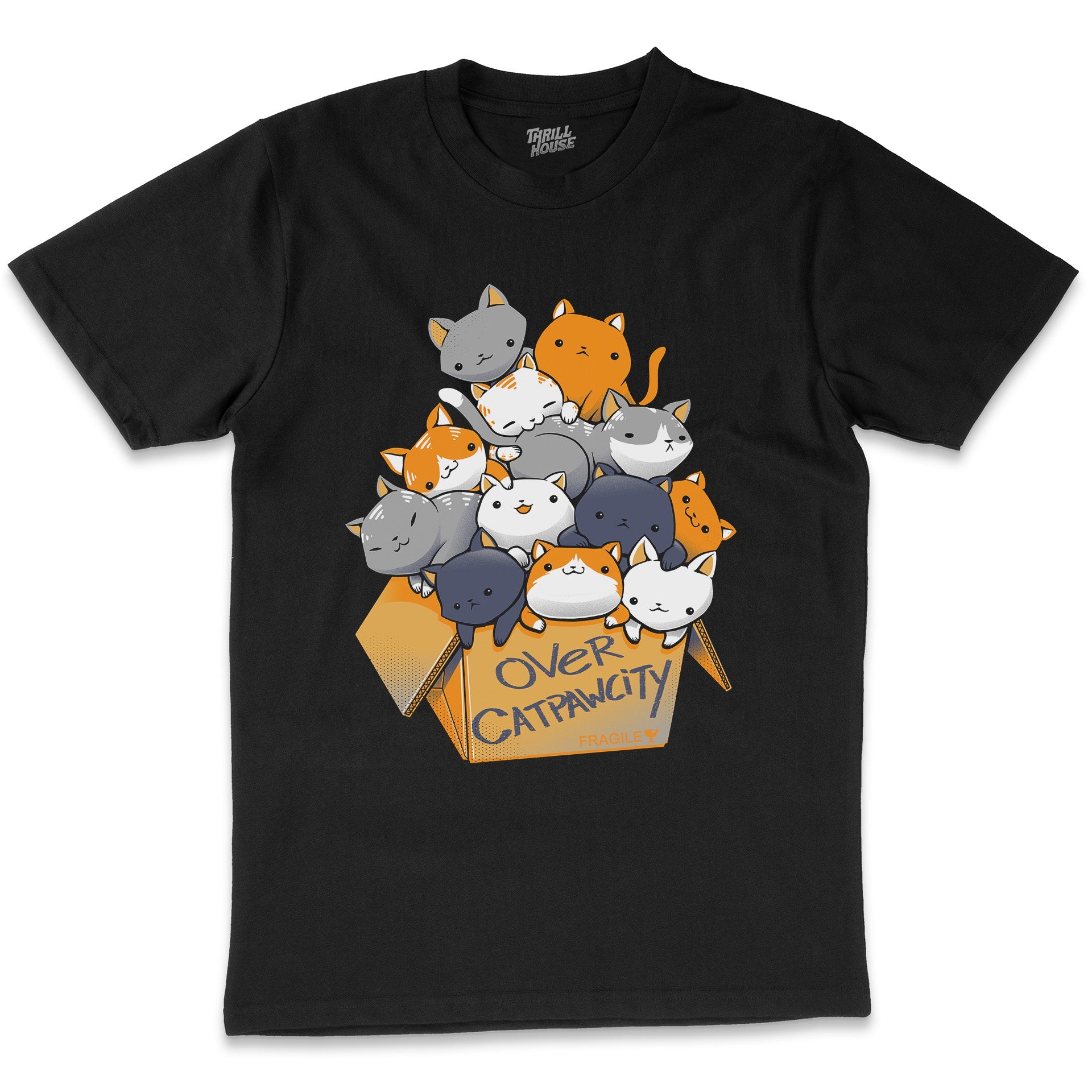 Over Catpawcity Funny Cat Kitten Animals Cute Pun Cotton T-Shirt