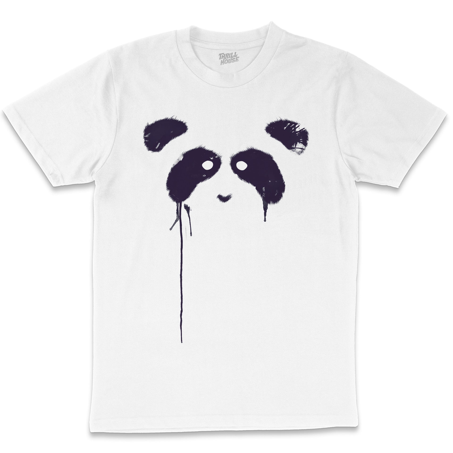 Panda Bear Paint Drip Artsy Animal Cotton T-Shirt