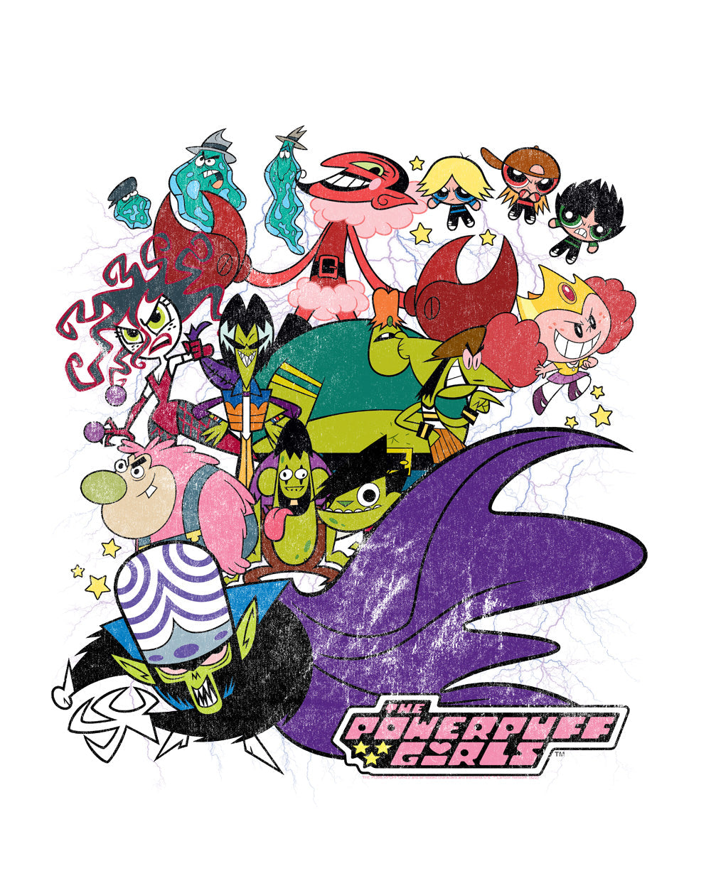 Powerpuff Girls Villains 90s Superhero Cartoon Animation Series Officially Licensed Cotton T-Shirt