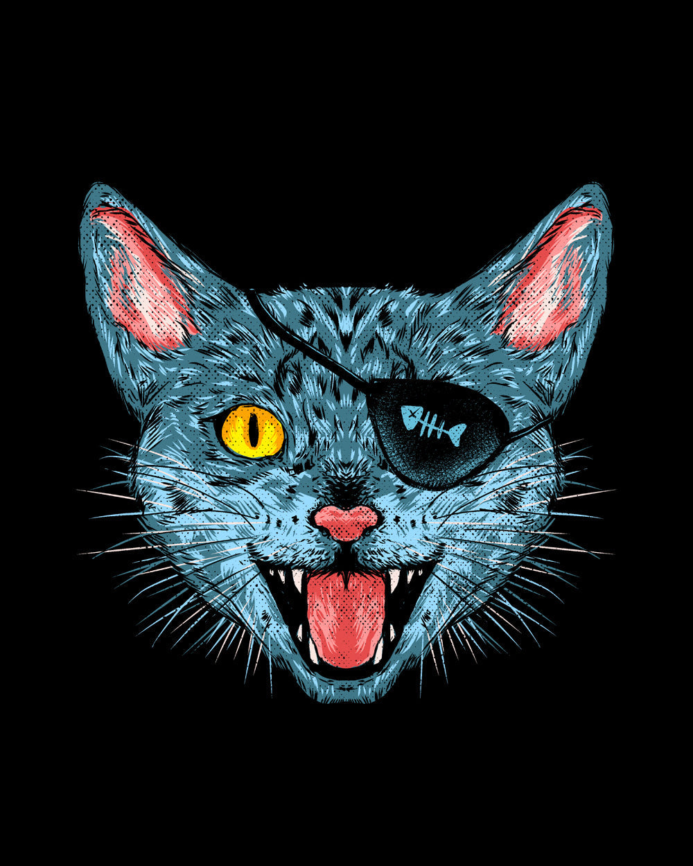 Purrrate Cat Pirate Funny Kitten Animal Arsty Design Cotton T-Shirt
