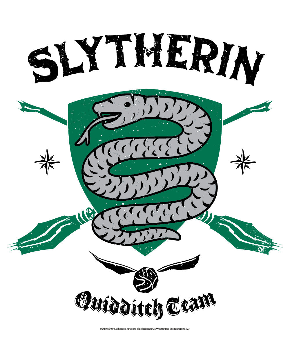 Harry Potter Slytherin Quidditch Team Hogwarts Witchcraft Wizardry School Officially Licensed Cotton T-Shirt