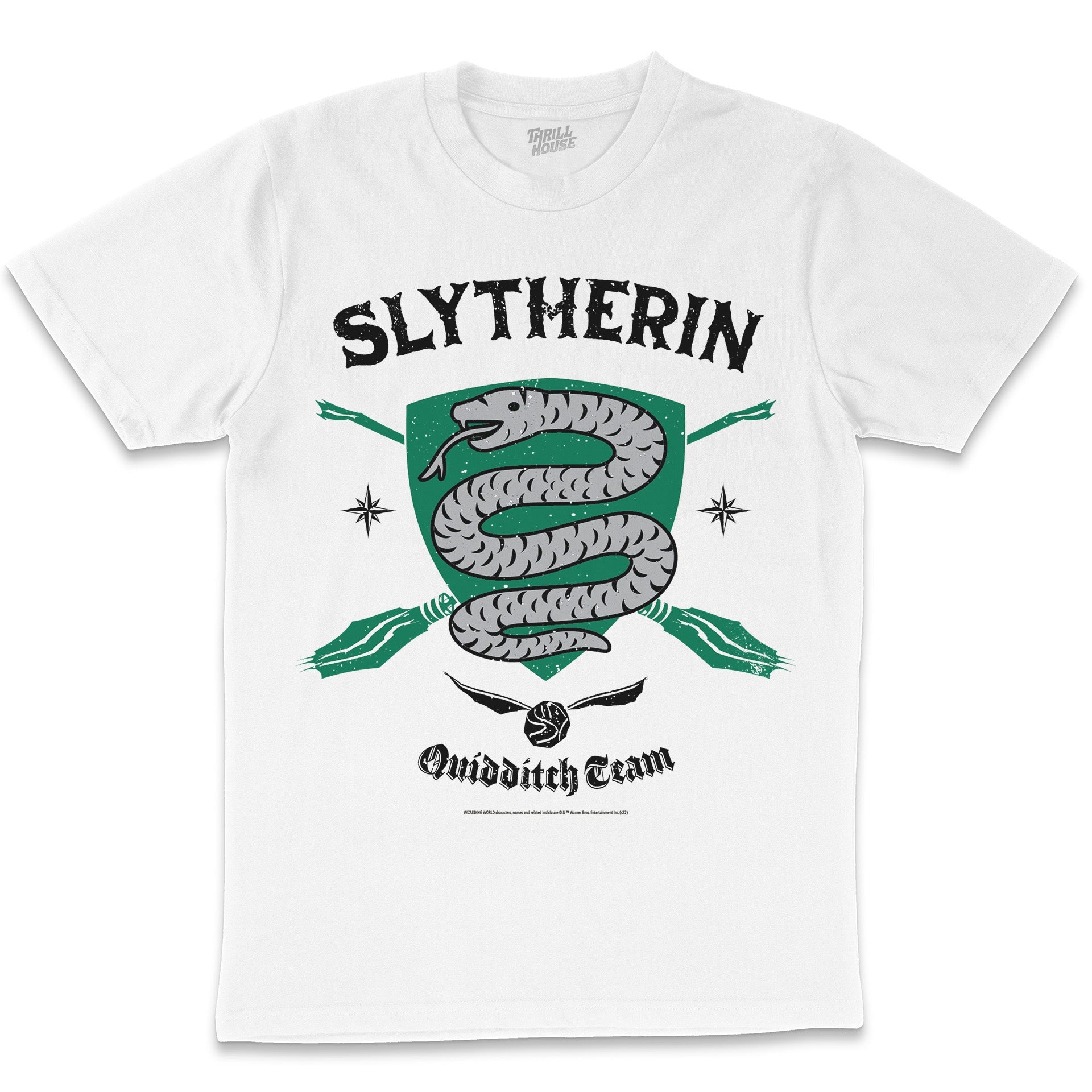 Harry Potter Slytherin Quidditch Team Hogwarts Witchcraft Wizardry School Officially Licensed Cotton T-Shirt