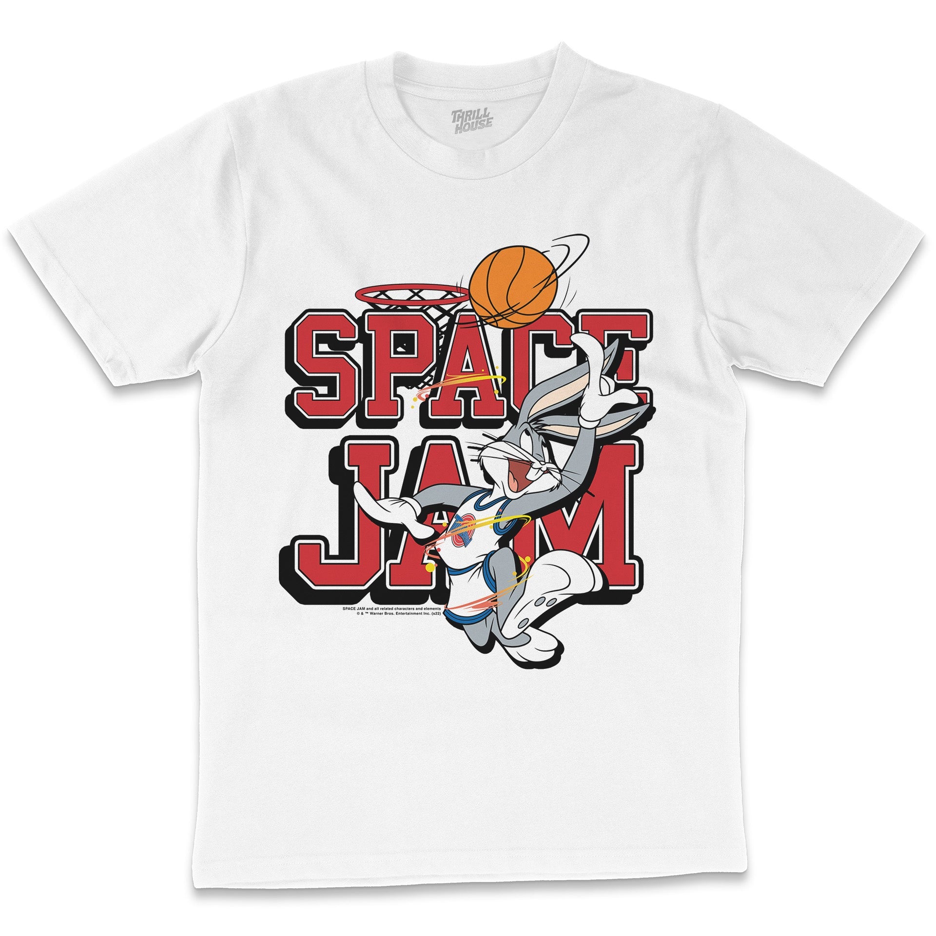 Space Jam Bugs Bunny Looney Tunes Classic Basketball Sports Comedy Cartoon Officially Licensed Cotton T-Shirt