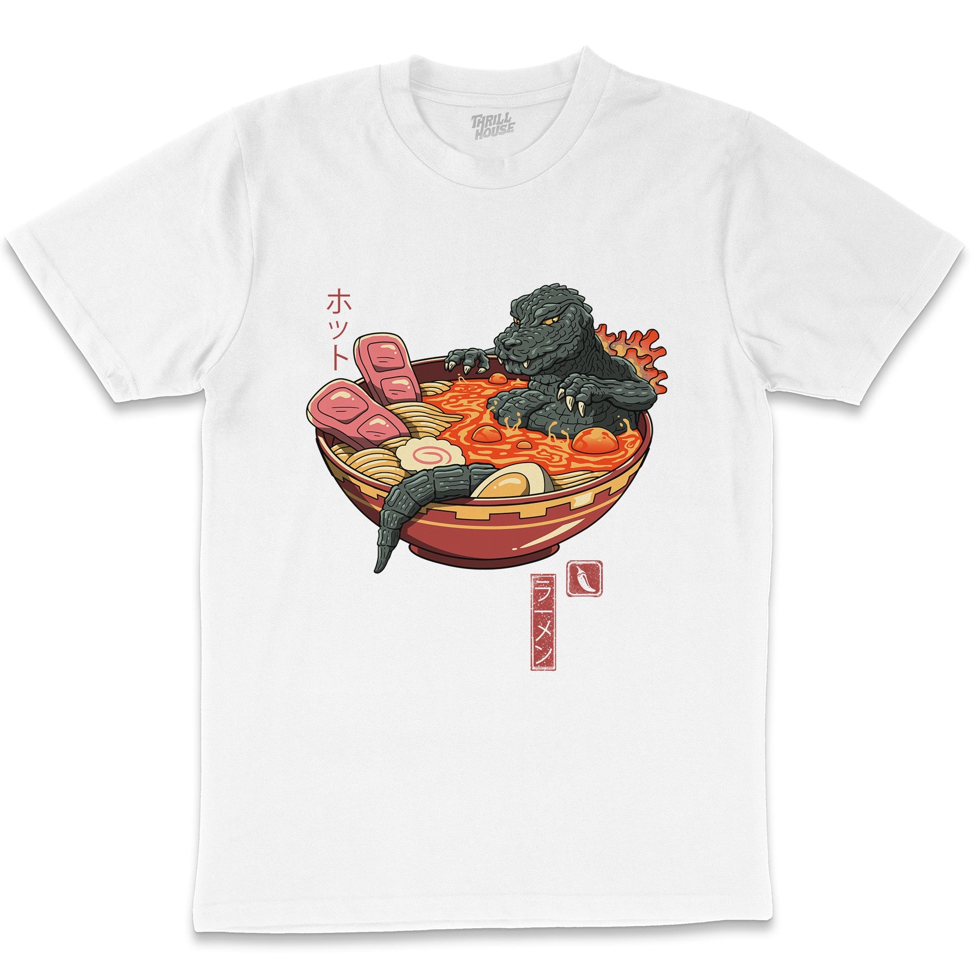Spicy Lava Ramen King Japanese Japan Noodles Soup Foodie Artsy Kaiju Cotton T-Shirt