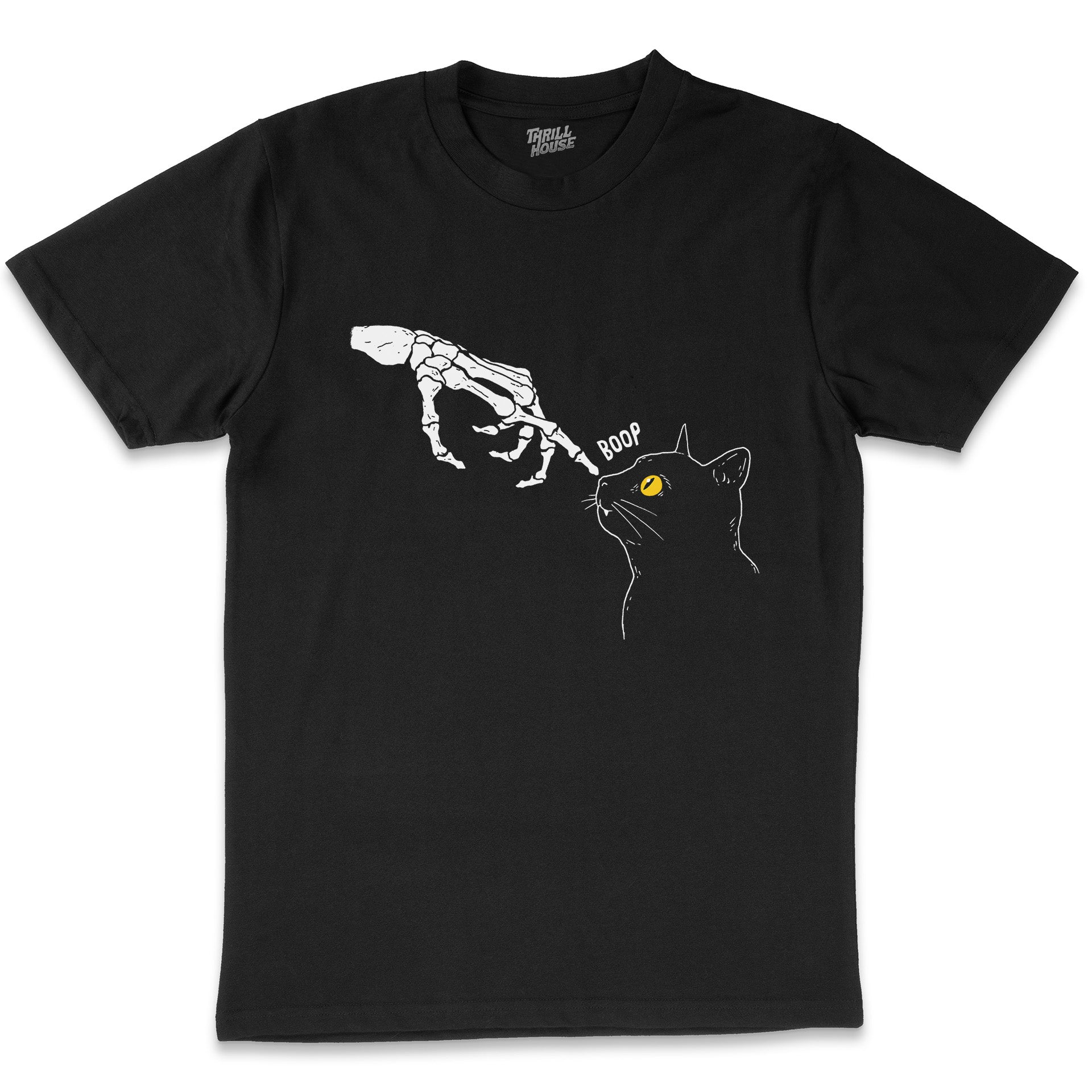 Spooky Boop Funny Dark Humour Death Cat Kitten Grim Reaper Cotton T-Shirt