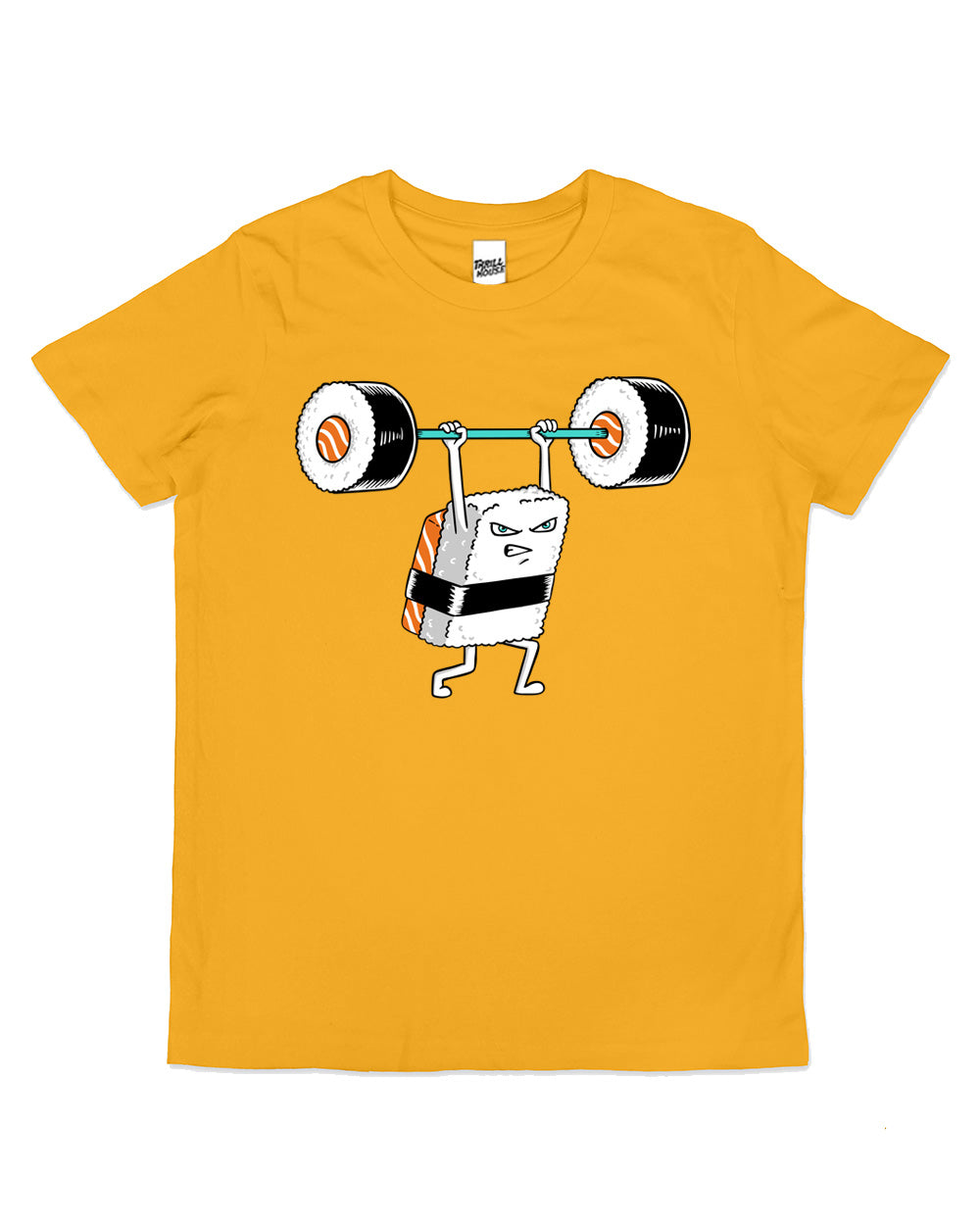 Sushi Gym Kids Japanese Foodie Weights Funny Cute Cool Cotton Novelty T-Shirt