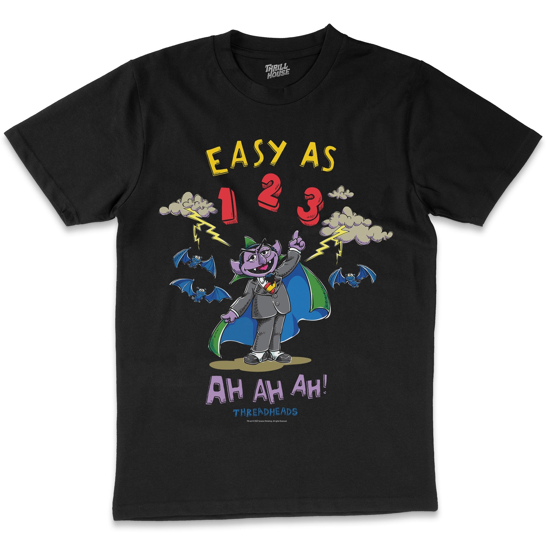 Sesame Street The Count-Easy As 123 Classic Retro Vintage Educational Puppet TV Program Officially Licensed T-Shirt