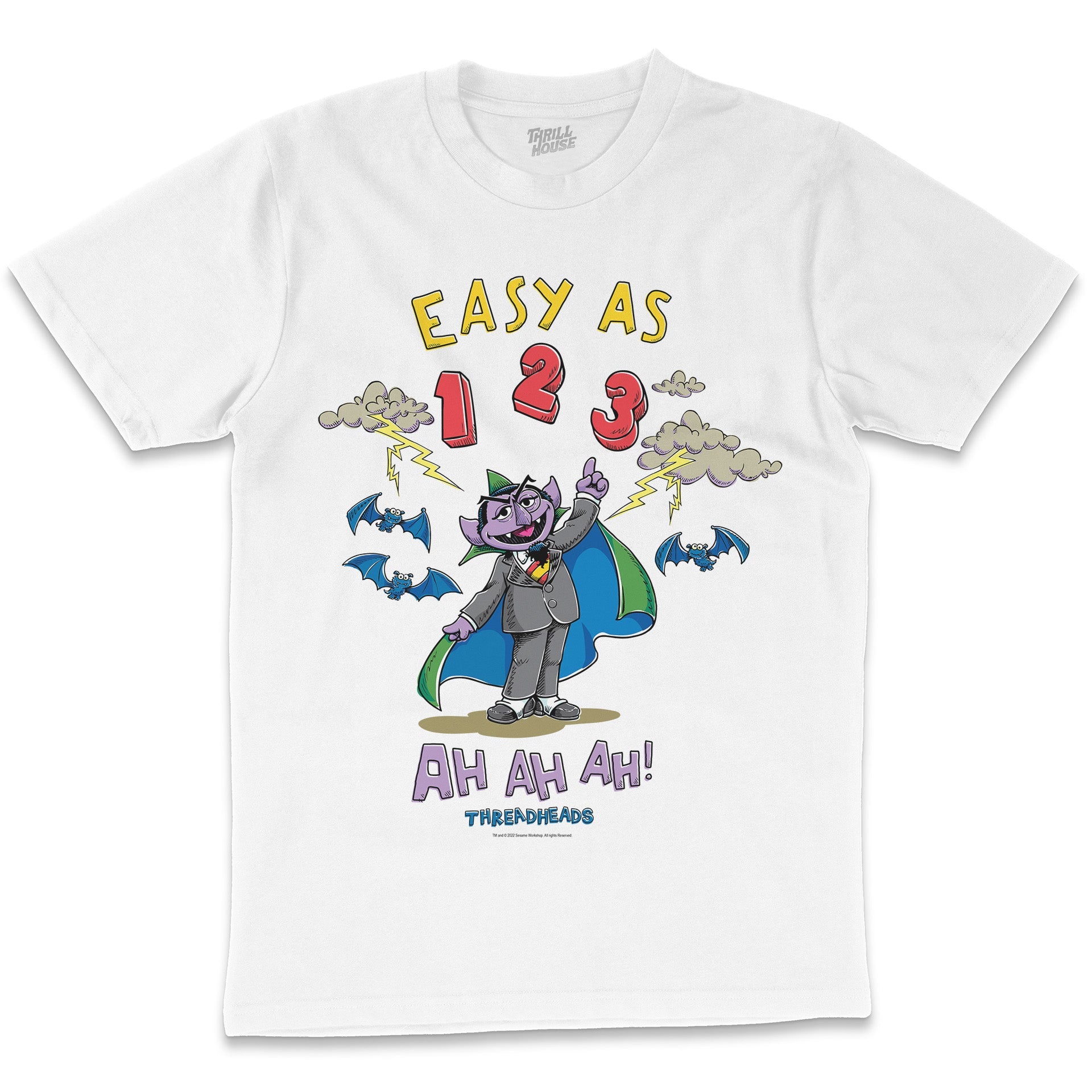 Sesame Street The Count-Easy As 123 Classic Retro Vintage Educational Puppet TV Program Officially Licensed T-Shirt