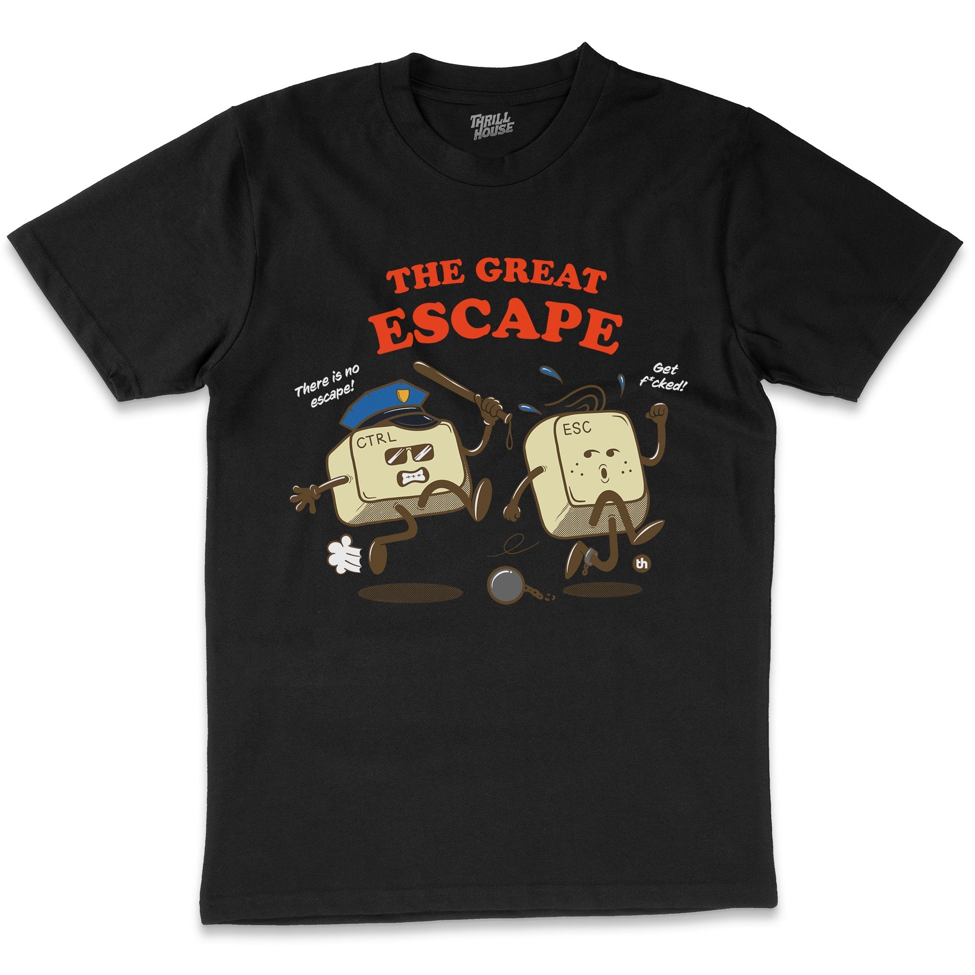 Computer Keys Funny Escape Control Keys Geek Nerd The Great Escape Funny Cotton T-Shirt