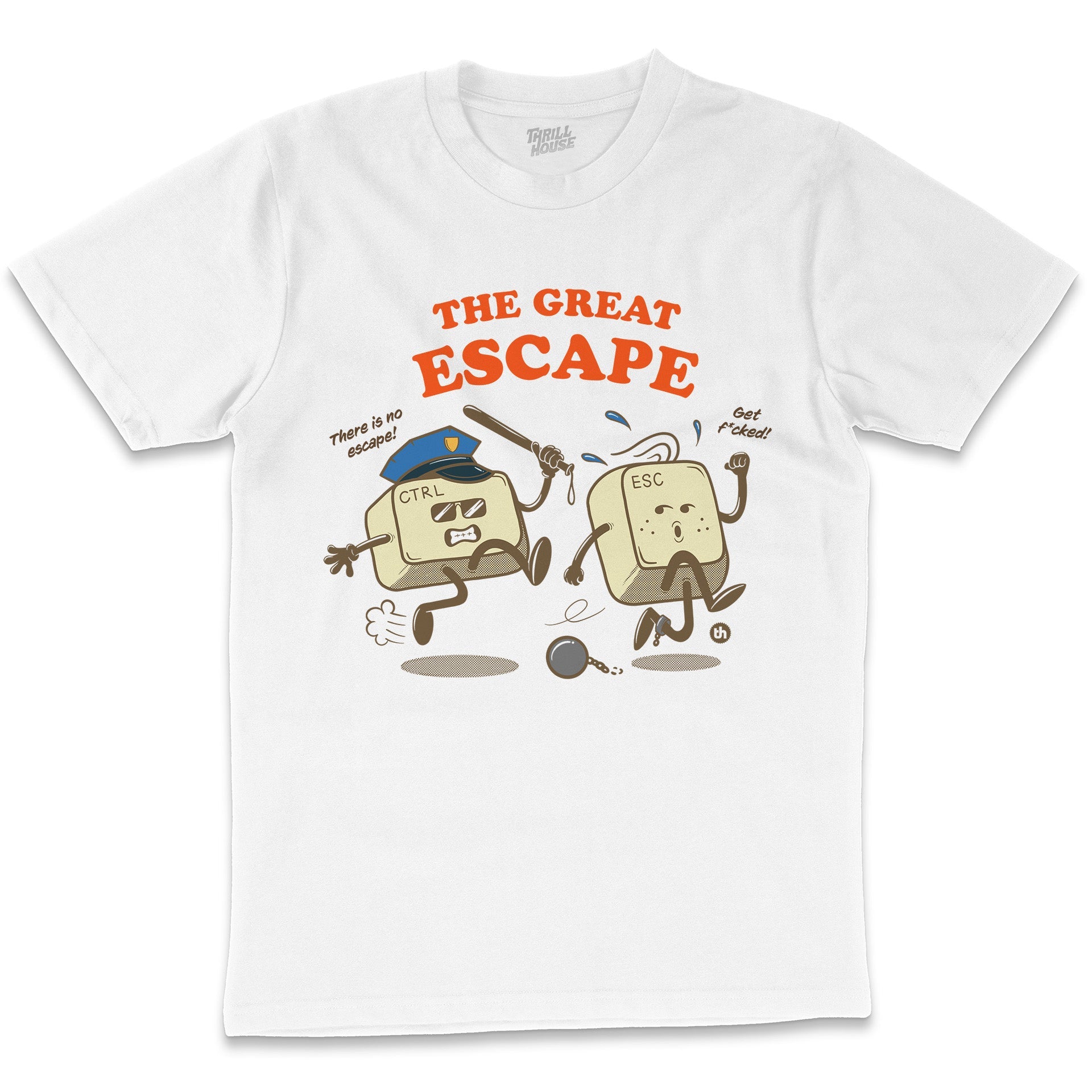 Computer Keys Funny Escape Control Keys Geek Nerd The Great Escape Funny Cotton T-Shirt