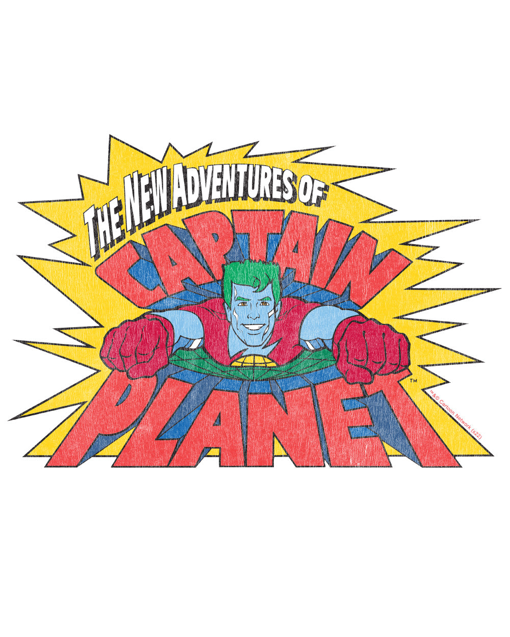 The New Adventures of Captain Planet Officially Licensed Retro Vintage 90s Superhero Cartoon Cotton T-Shirt