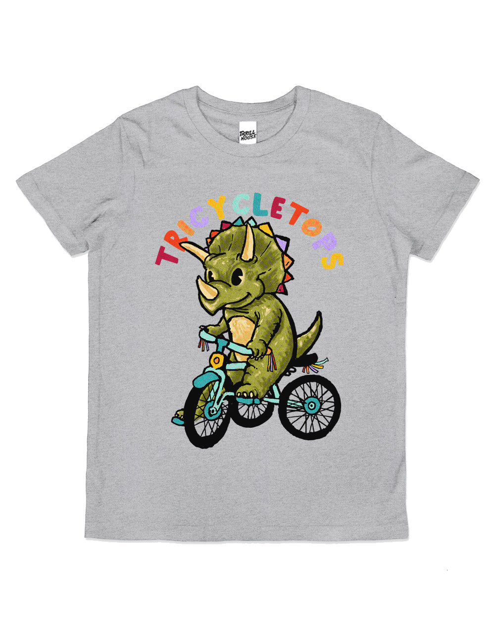 Tricycletops Kids Triceratops Dinosaur Funny Cute Cool Cotton Novelty T-Shirt