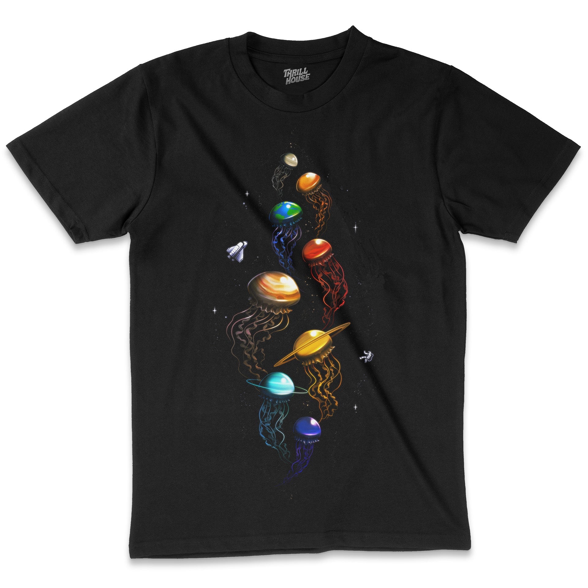 Univer-Sea Planets Space Astronaut Solar System Stars Milky Way Adventure Cotton Artsy T-Shirt