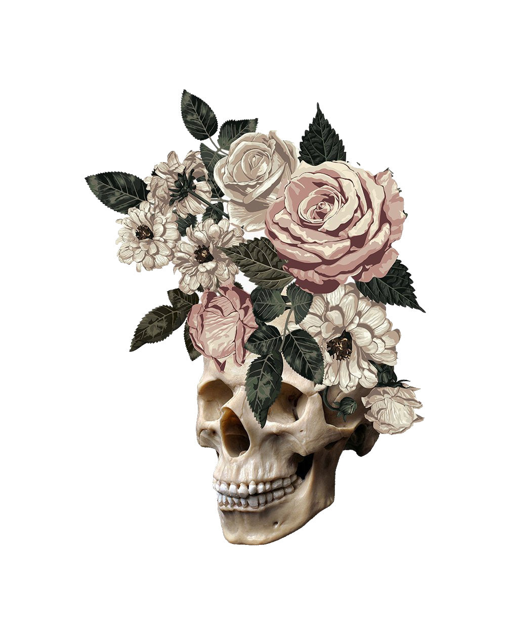 After the Funeral Dark Death Skull Flowers Macabre Tattoo Art Artsy Cool Cotton T-Shirt
