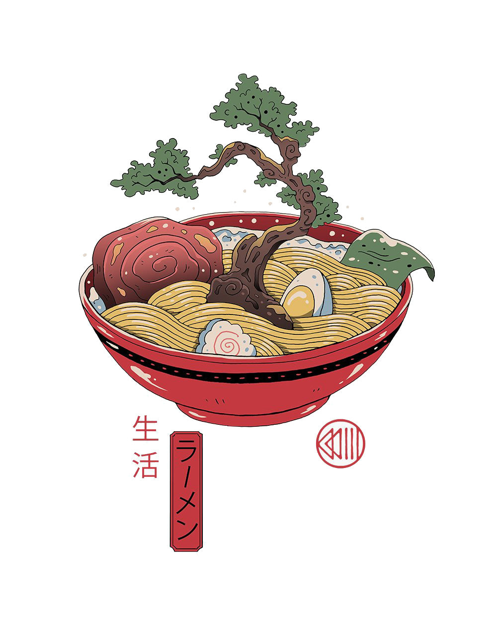 Bonsai Ramen Cool Japanese Foodie Food Artistic Artsy Design Cotton Japan T-Shirt