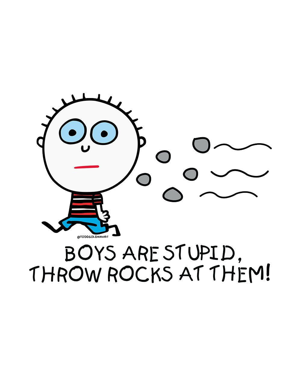 Boys are Stupid Crude Humour Funny Joke Anti-Social Comic Style Cotton T-Shirt