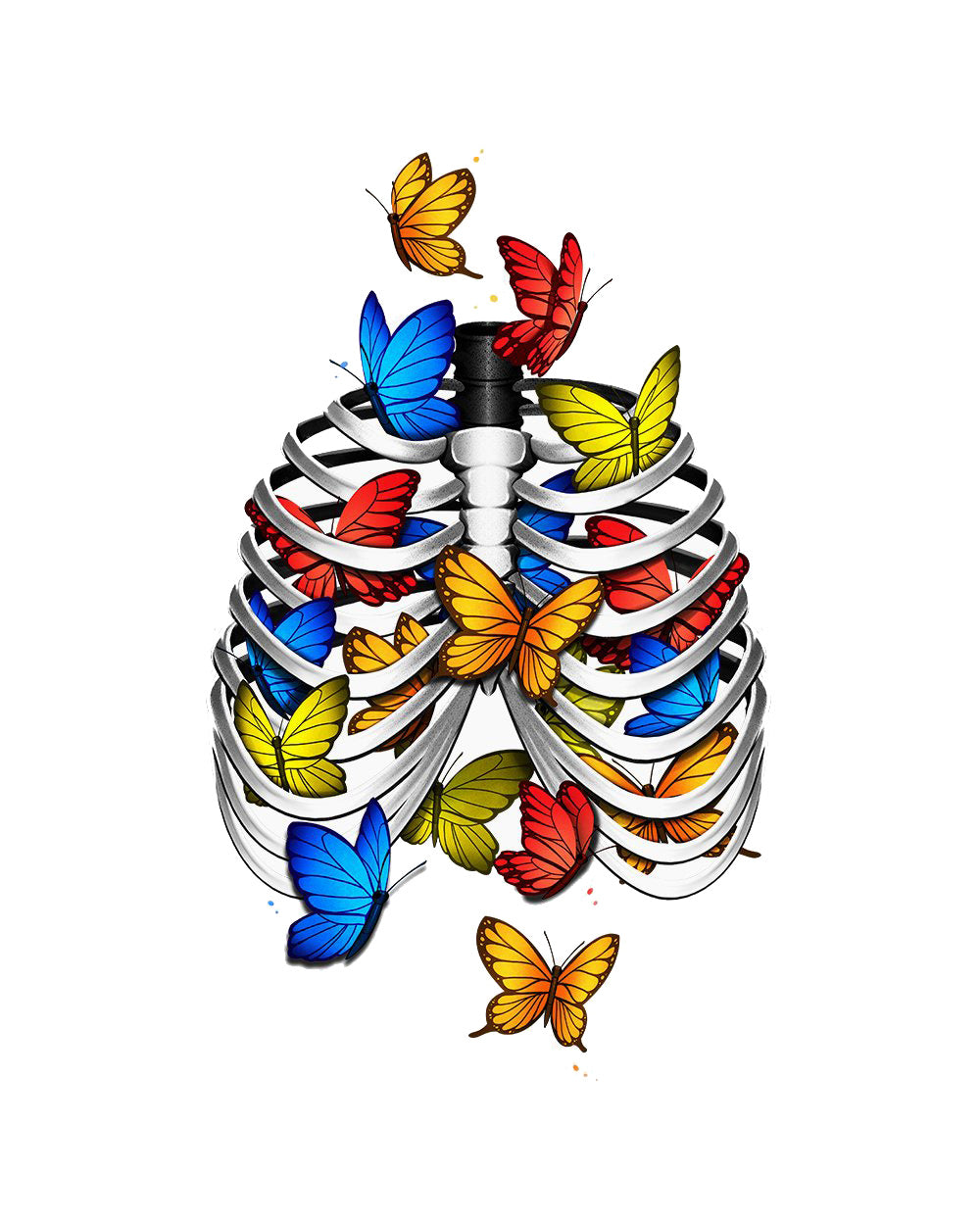 Butterflies in My Stomach Cute Nature Spring Insect Artsy Design Cotton T-Shirt