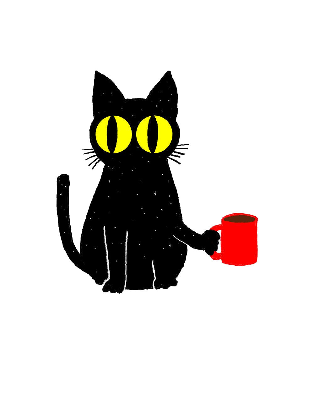 Catfeine Cat Coffee Kitten Cool Cute Pet Animal Cotton Funny T-Shirt