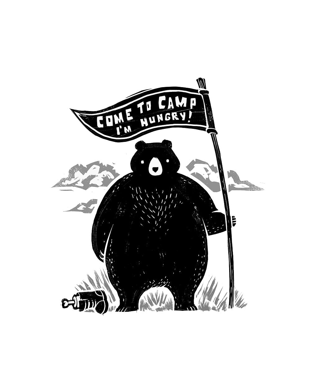 Come to Camp Funny Camping Bear Woods Slogan Animal Outdoors Cotton T-Shirt