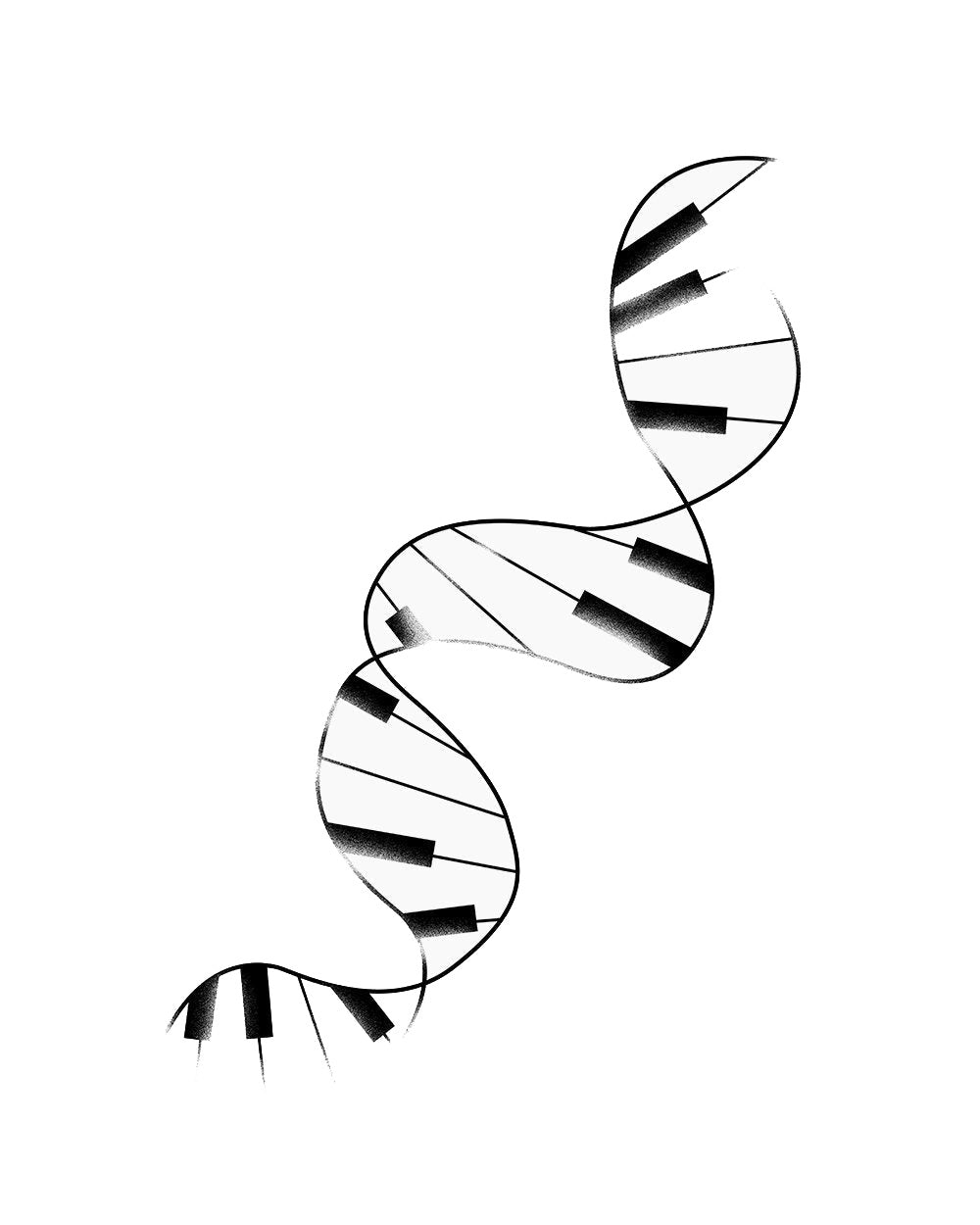 DNA Piano Music Artsy MC Escher Inspired Keys Notes Classical Keyboard Cotton T-Shirt