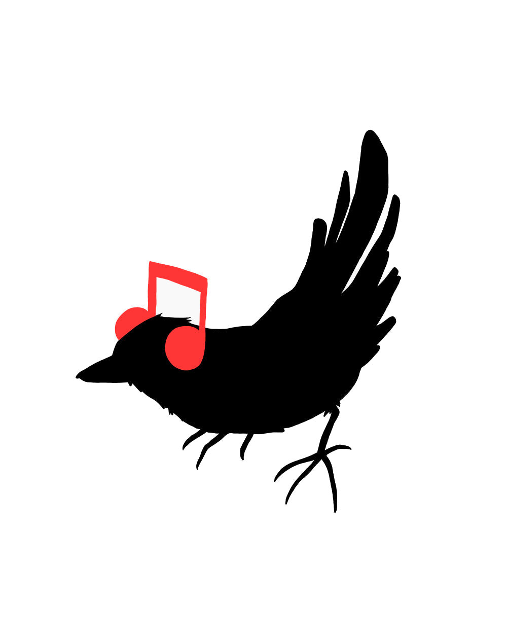 Listening to My Song Funny Bird Music Note Artsy Headphones Cotton T-Shirt