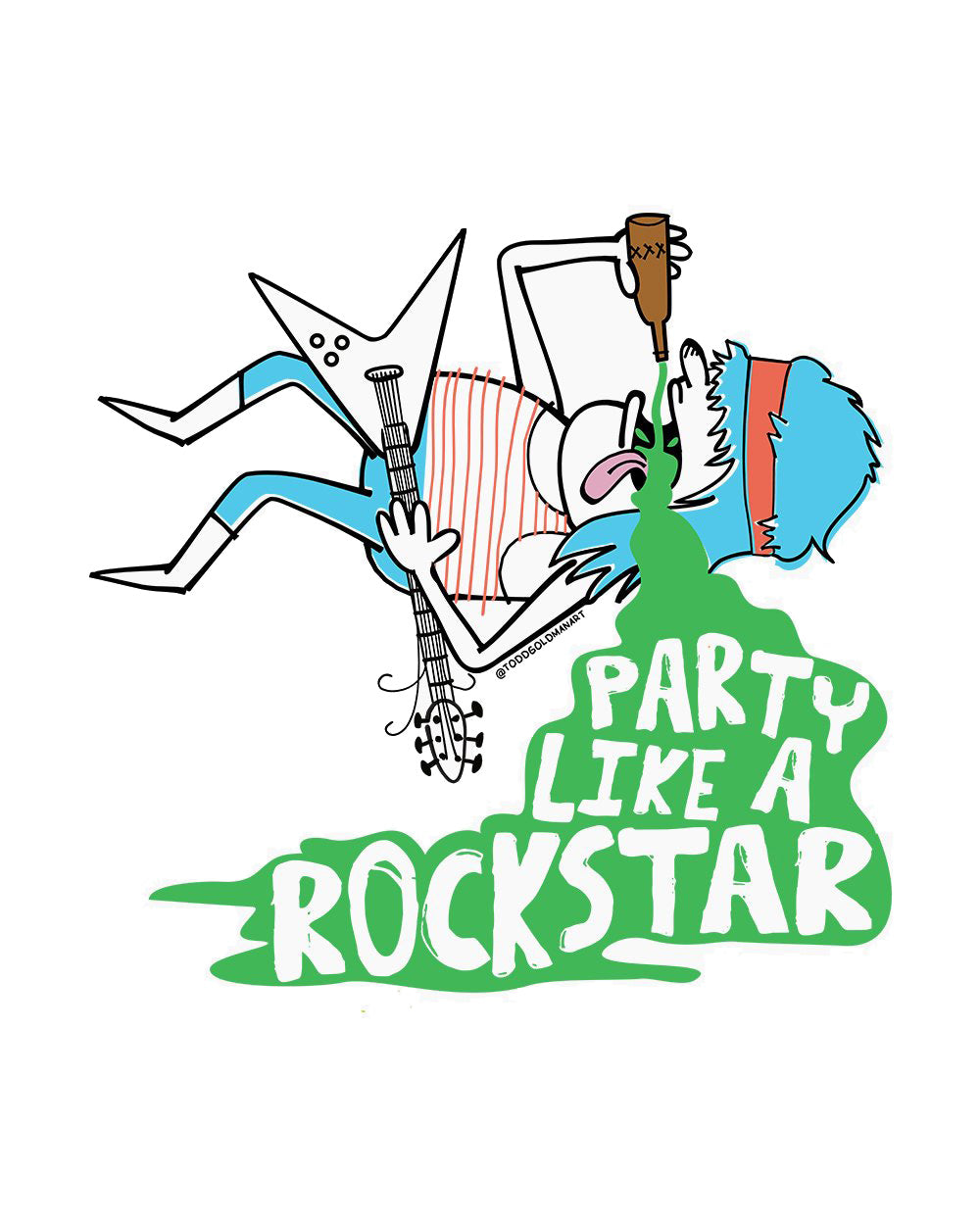 Party Like a Rockstar Funny Slogan Beer Drinking Slogan Cotton T-Shirt
