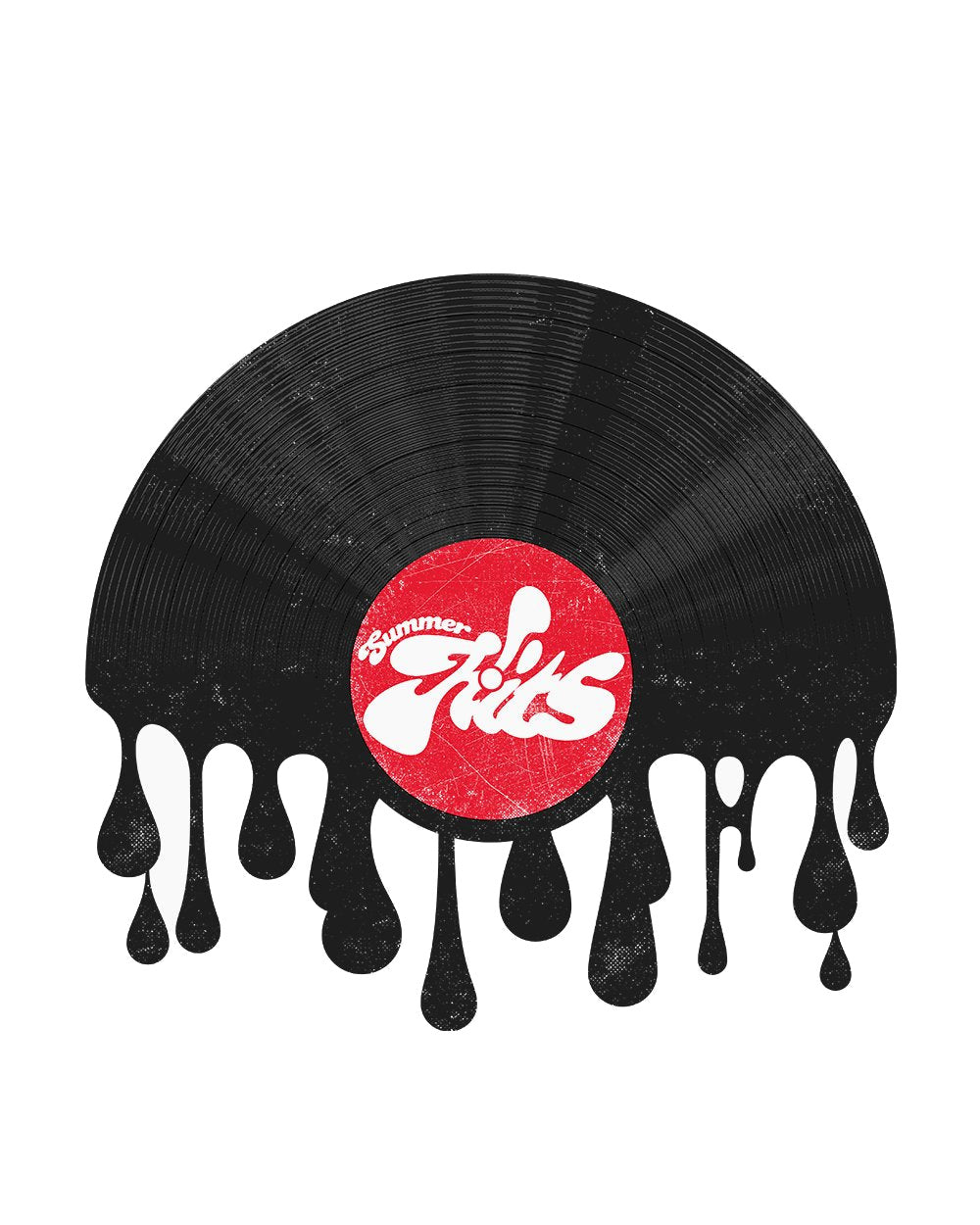 Summer Hits Dripping Record Retro Vintage Vinyl Music Turntable Cotton T-Shirt