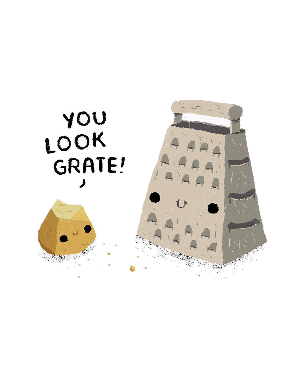 You Look Grate Funny Cheese Grater Foodie Parody Pun Slogan Humorous Fun Cotton T-Shirt
