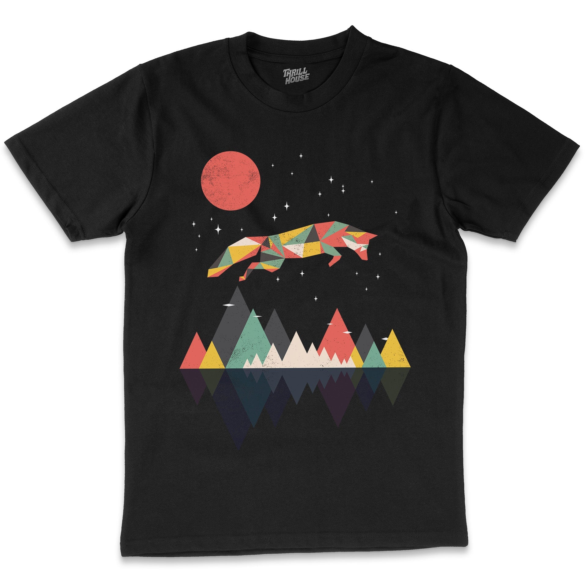 Wild as a Fox Nature Cool Artistic Animal 80s Artsy Outdoors Mountains Camping Cotton Graphic T-Shirt