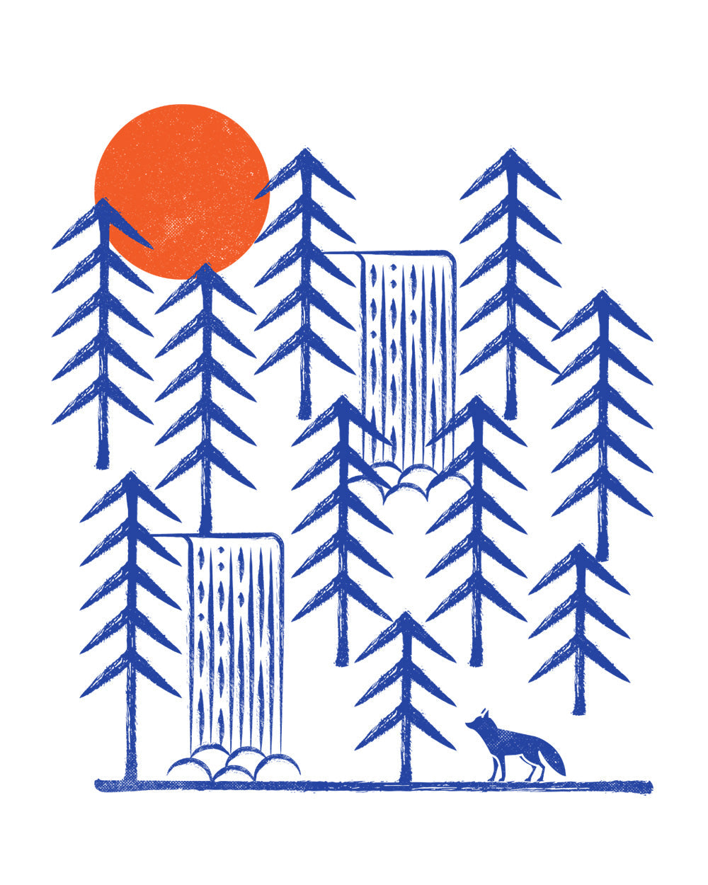 Wild Day Fox Nature Artistic Animal Mountains Artsy Sunset Outdoors Cool Cotton Graphic T-Shirt