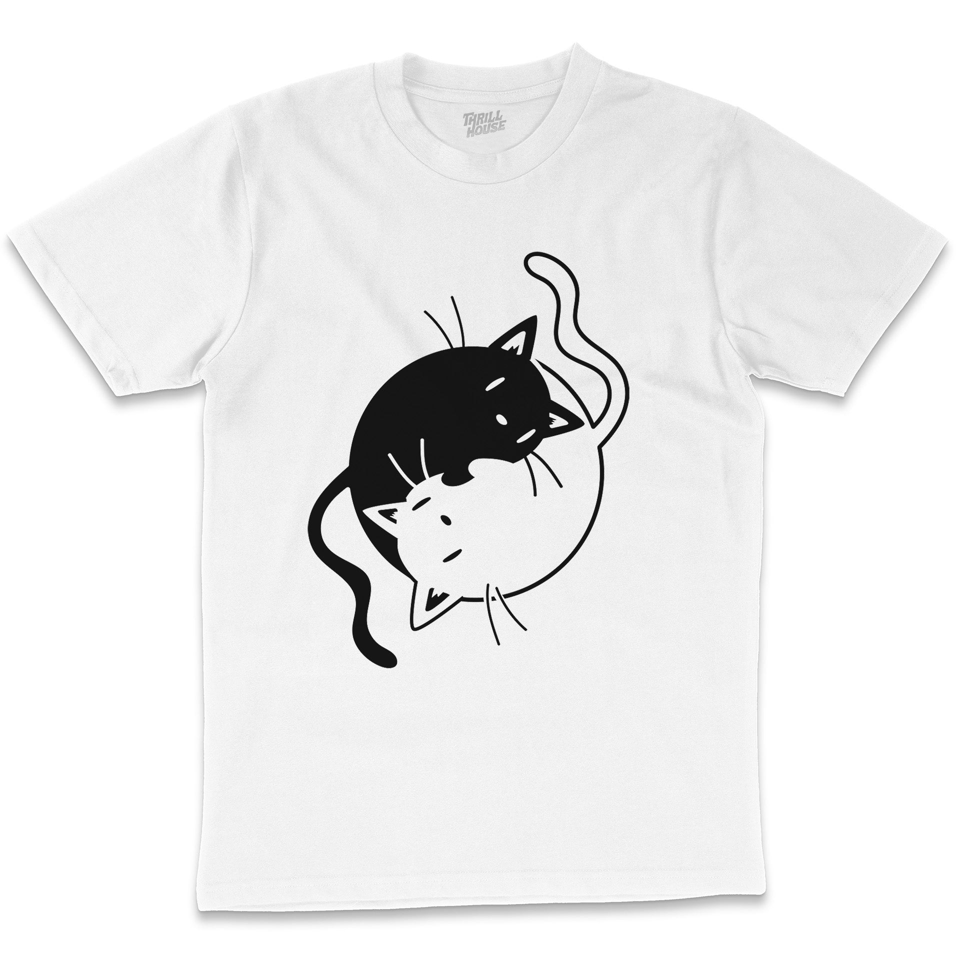 Yinyang Cats Cool Cat Kitten Chinese Symbol Balance Life Pets Artsy Cotton T-Shirt