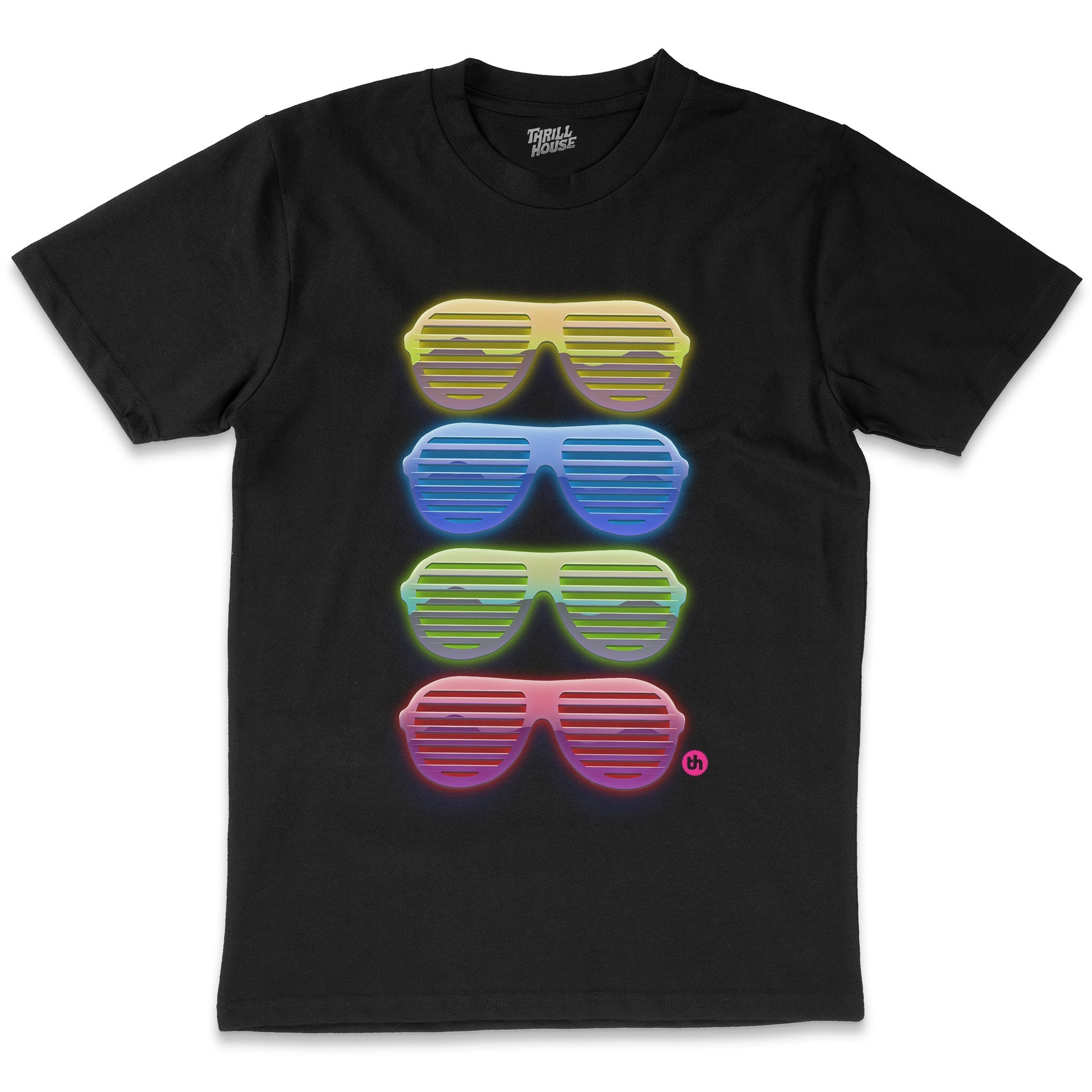80s Neon Sunglasses Shutter Shades Eighties Party Costume Retro Vintage Cool Cotton Novelty T-Shirt