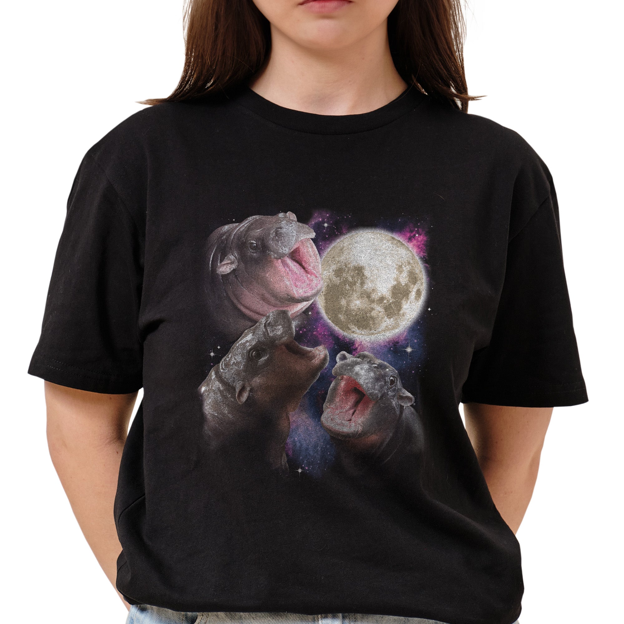 Moo Deng Rosa Invertido T-Shirt