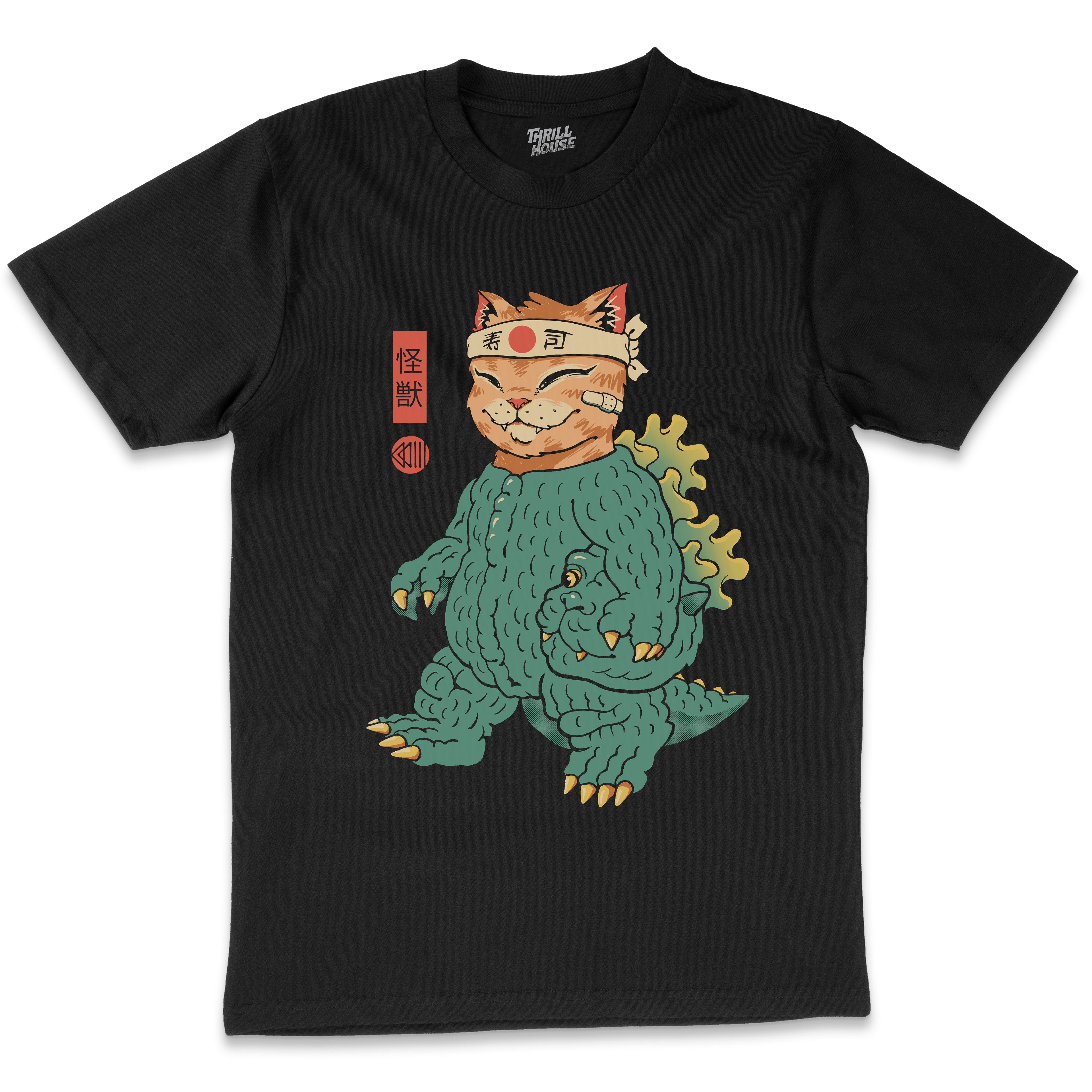 Unmasked Kaiju Meowster T-Shirt Australia Online Black