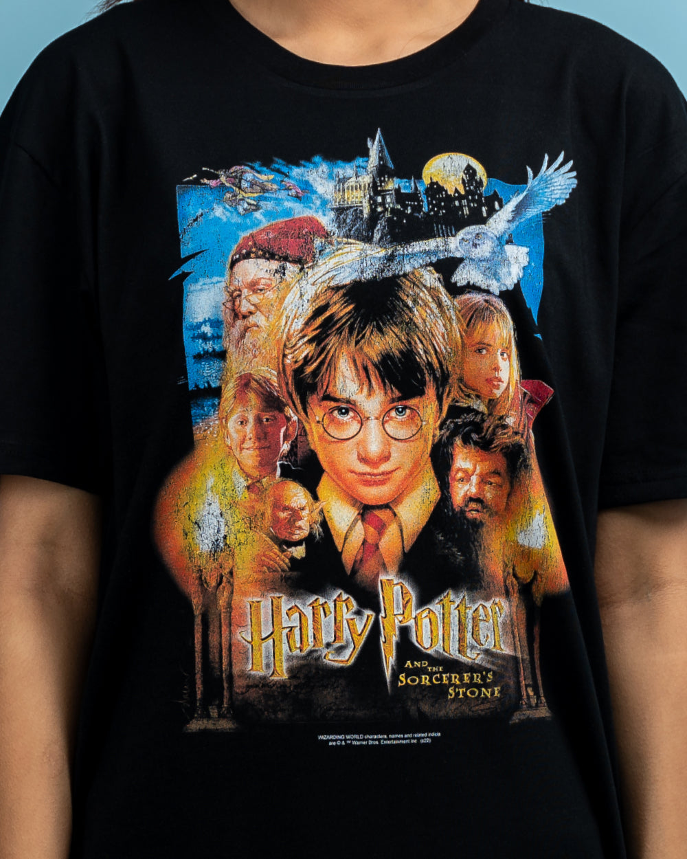 Harry Potter The Philosopher's Stone Poster Hogwarts Witchcraft Wizardry School Officially Licensed Cotton T-Shirt