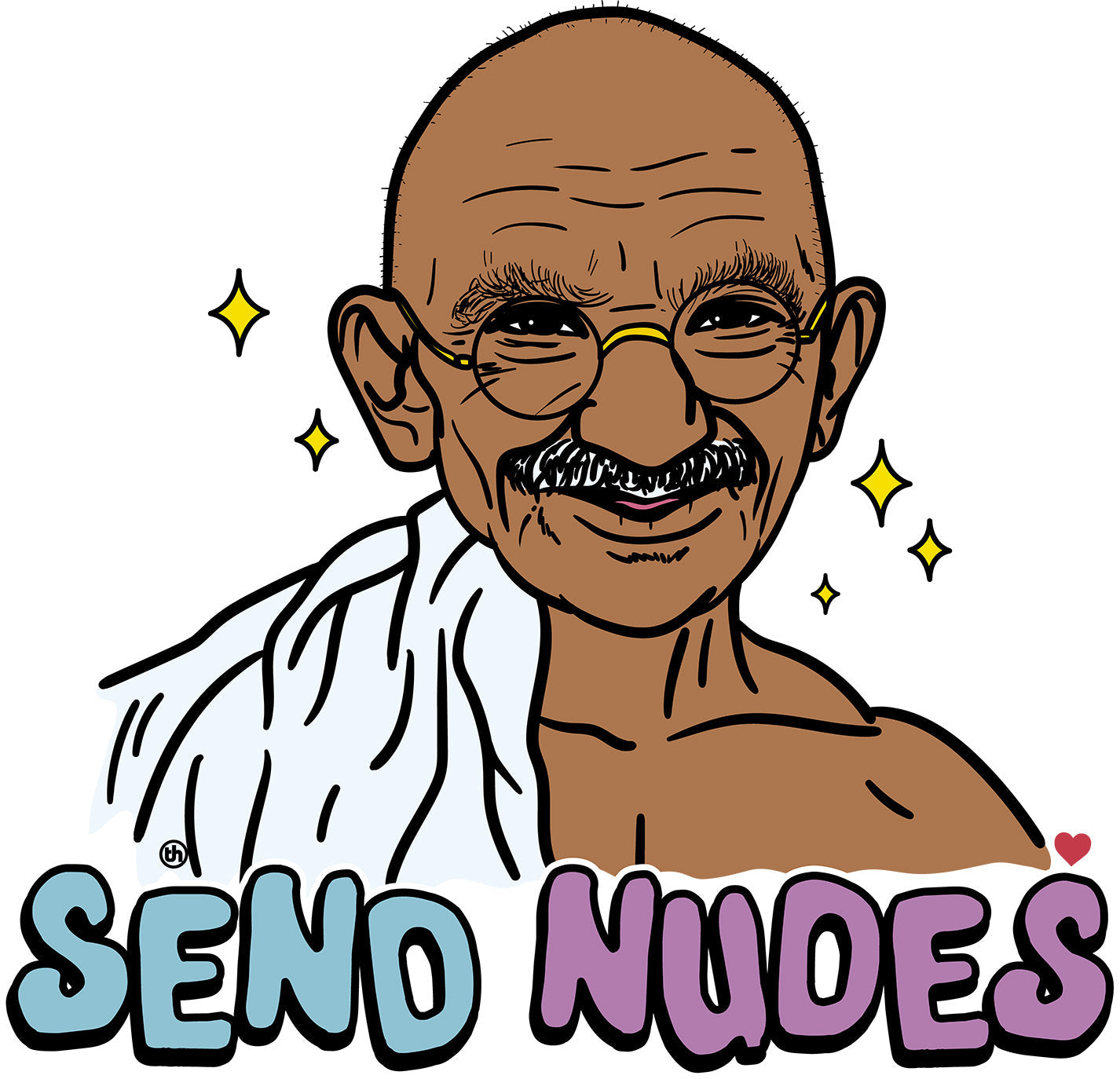 Gandhi - Send Nudes Funny Crude Social Media Slogan Saying Meme Cotton T-Shirt