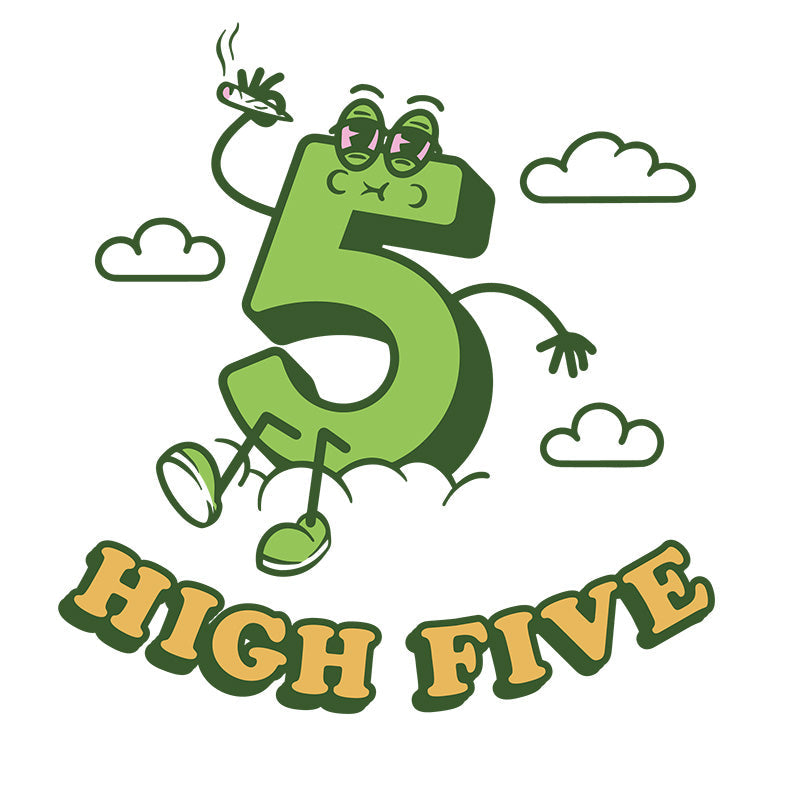 High Five Funny Stoner Weed Parody Pun Dope Drug Humour T-Shirt