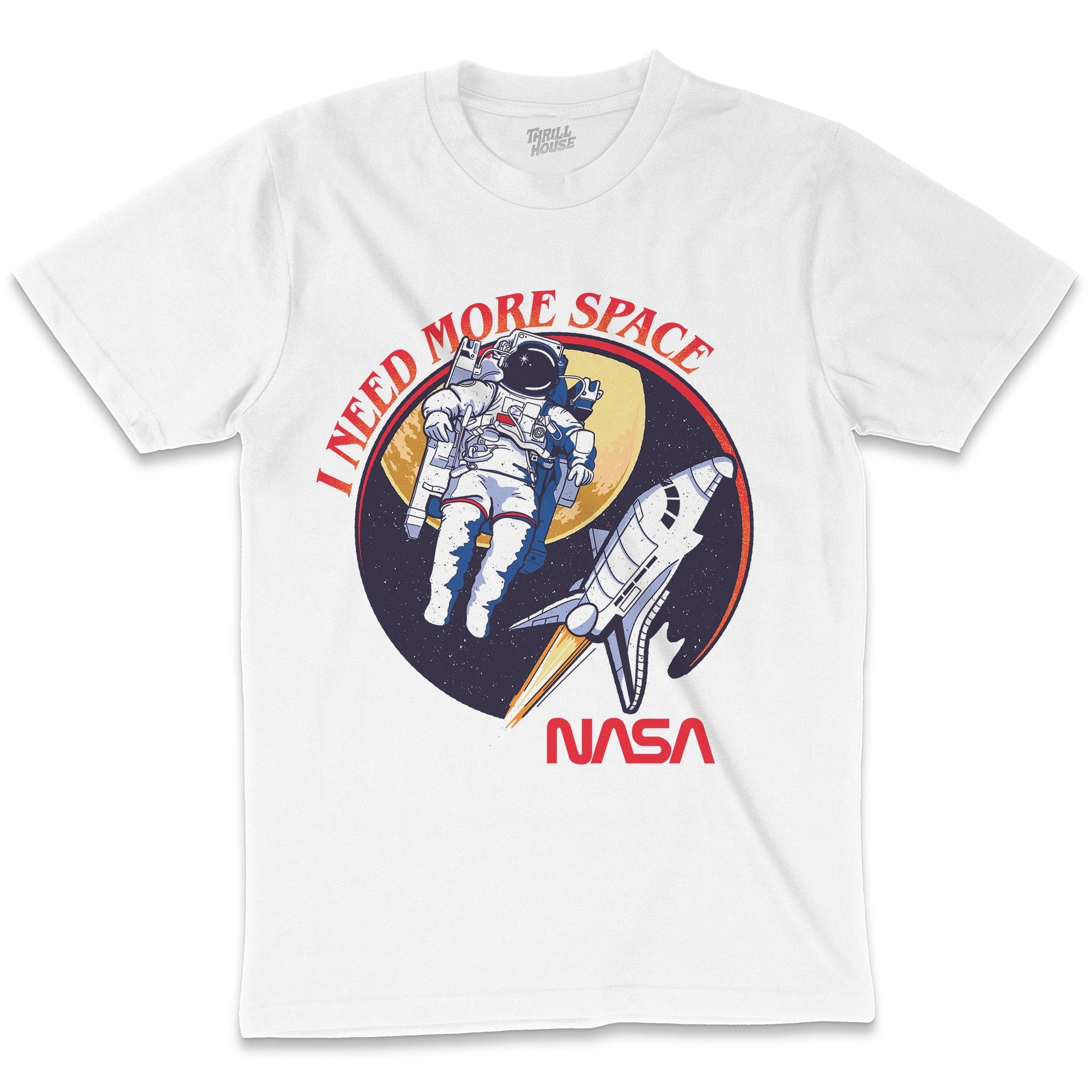 NASA I Need More Space USA Space Exploration Program Planets Solar System Geek Nerd Stripes Licensed T-Shirt