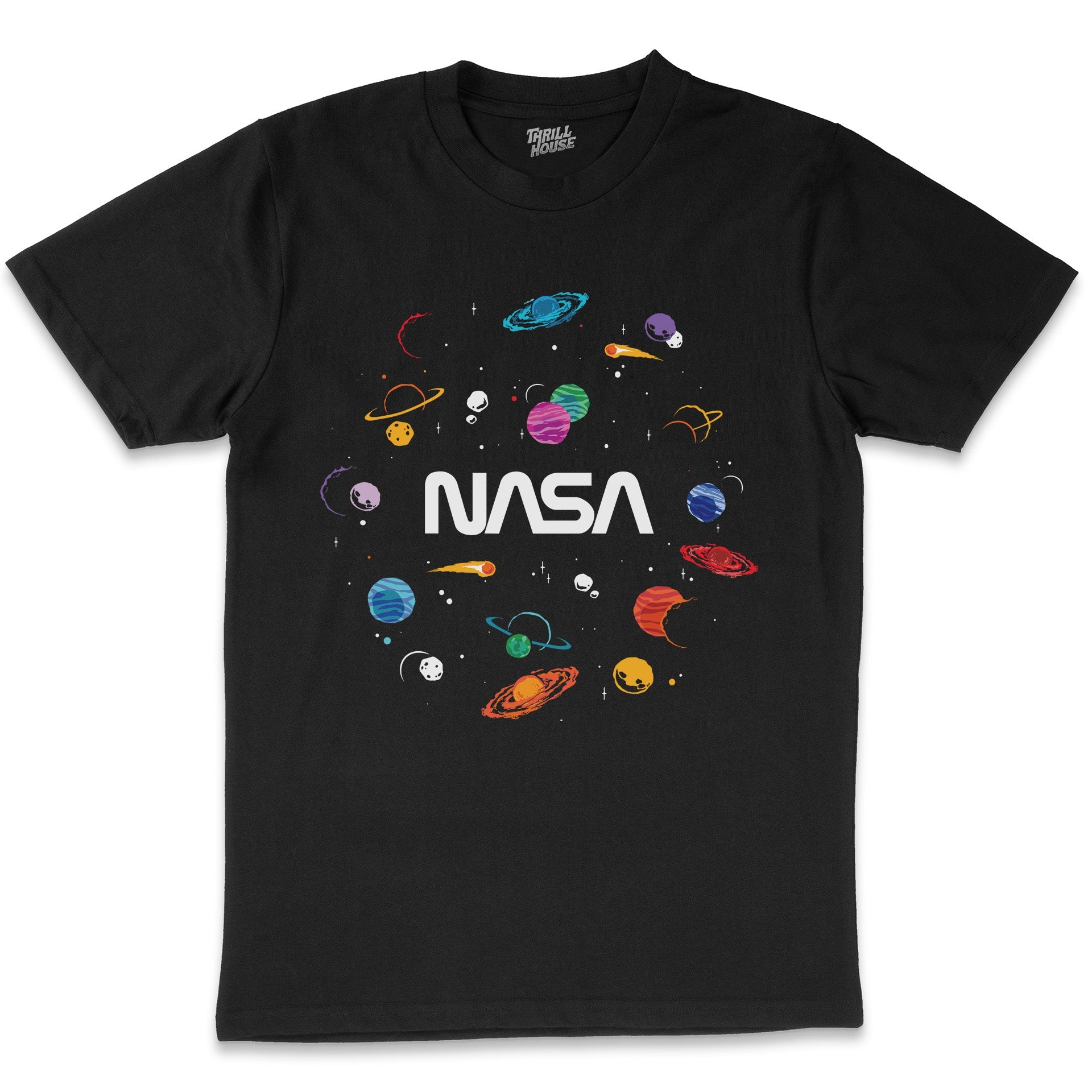 NASA Planets USA Space Exploration Program Planets Solar System Geek Nerd Stripes Licensed T-Shirt