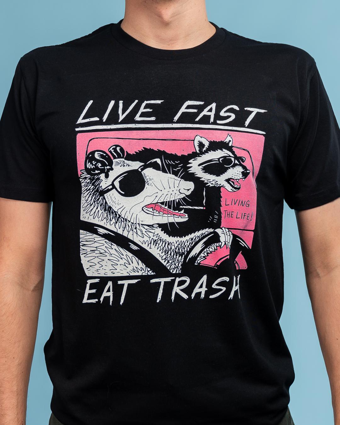 Live Fast! Eat Trash! T-Shirt Australia Online #colour_